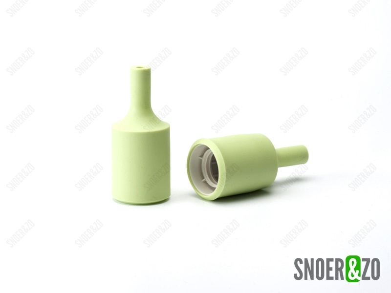 Fittinghuls siliconen cilinder lichtgroen E27