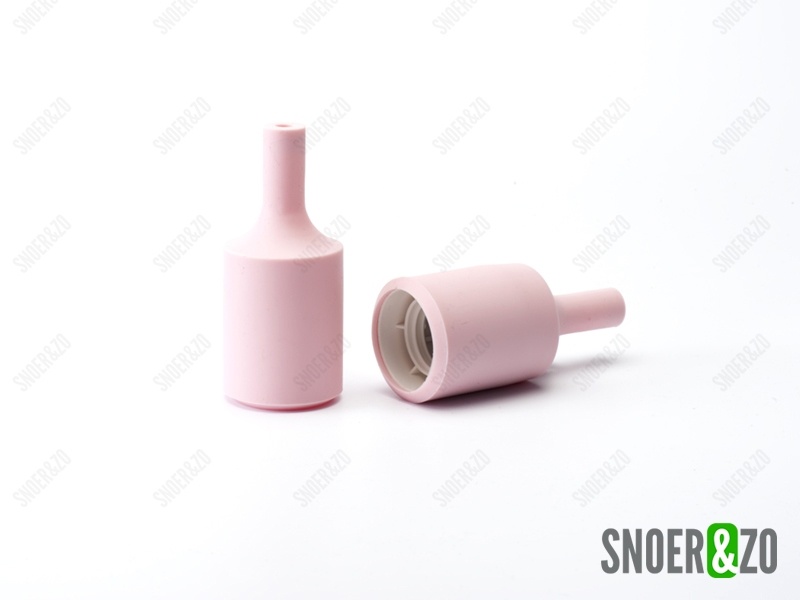 Fittinghuls siliconen cilinder lichtroze E27