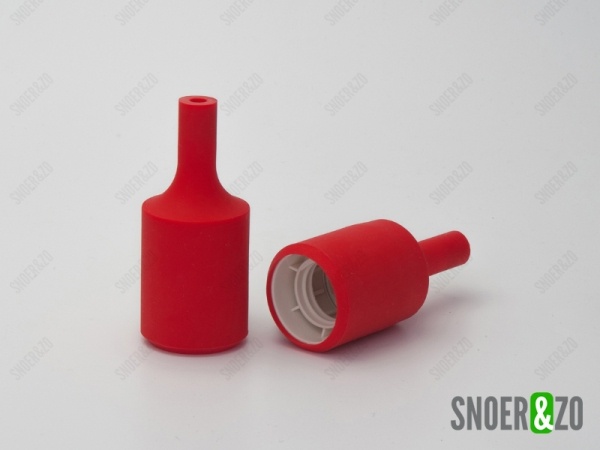 Fittinghuls siliconen cilinder rood E27