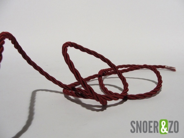Gedraaid stofsnoer bordeaux rood