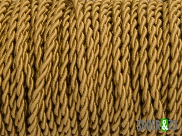 Gedraaid strijkijzersnoer oud goud - 3 aderig
