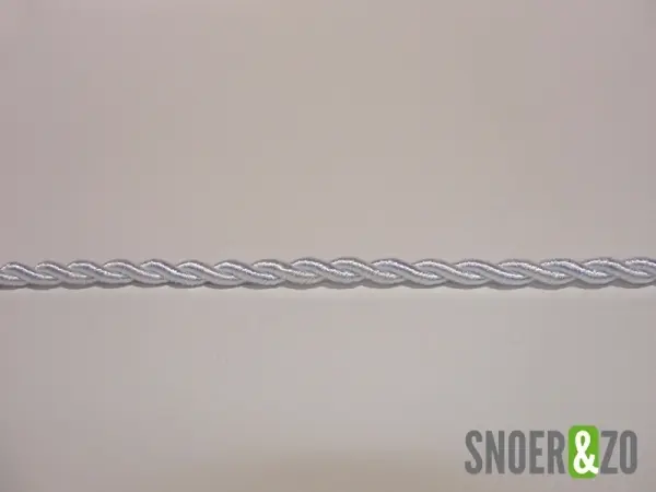 Gedraaid strijkijzersnoer wit - 3 aderig
