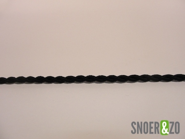 Gedraaid strijkijzersnoer zwart - 3 aderig Gedraaid strijkijzersnoer zwart - 3 aderig