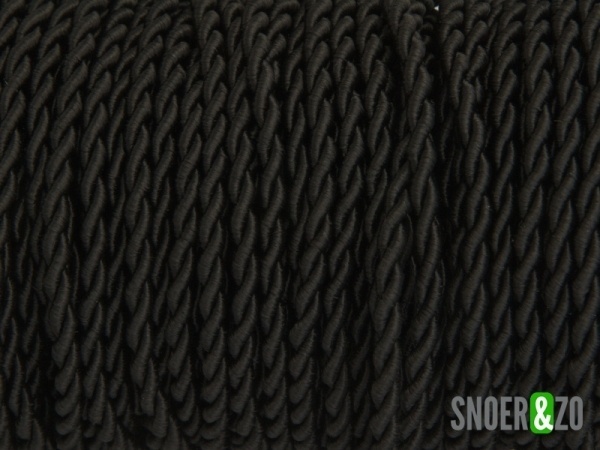 Gedraaid strijkijzersnoer zwart - 3 aderig Gedraaid strijkijzersnoer zwart - 3 aderig