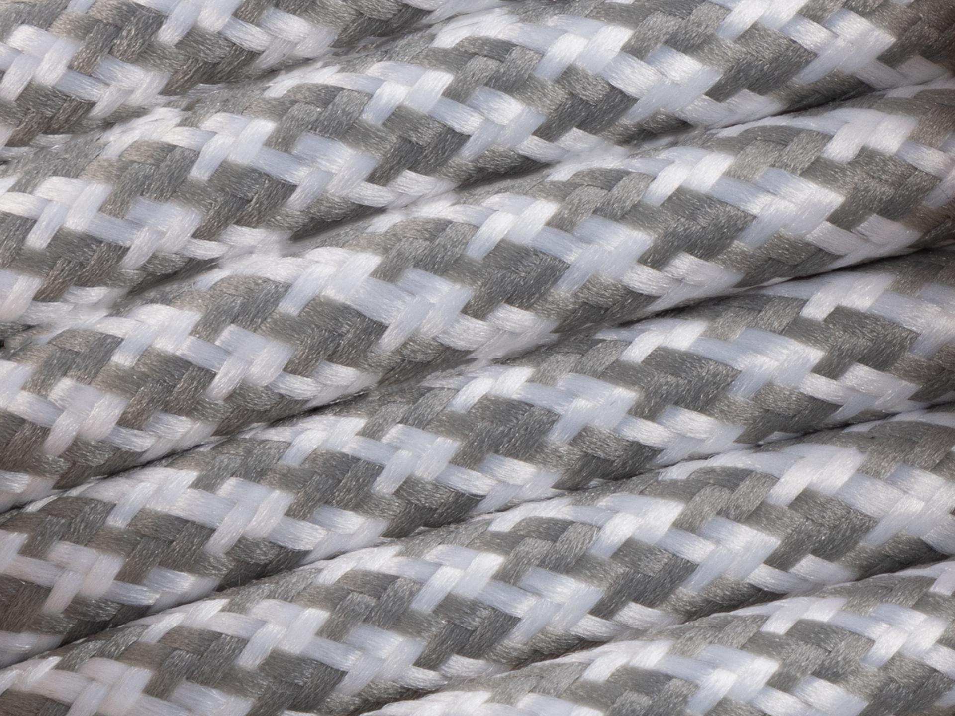 Grijs met wit strijkijzersnoer - mix motief - 2 aderig