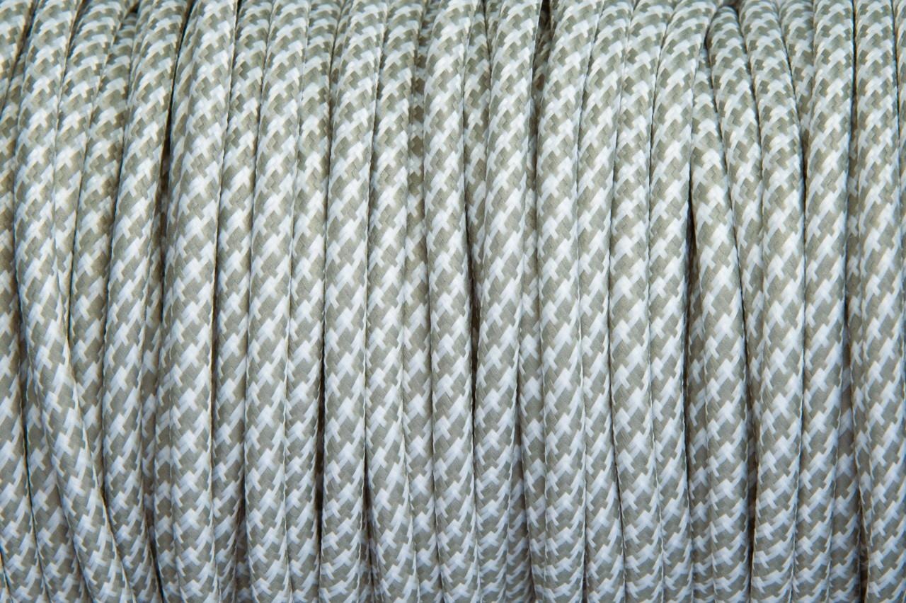 Grijs met wit strijkijzersnoer - mix motief - 2 aderig