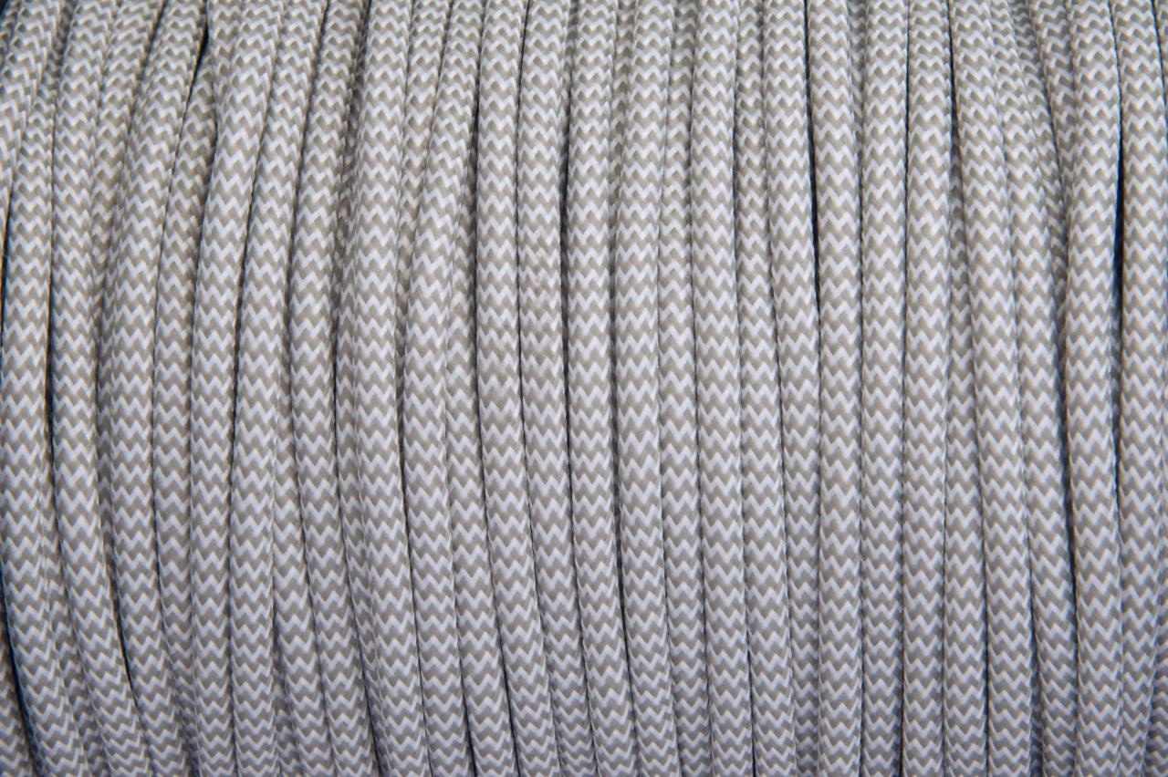 Grijs met wit strijkijzersnoer - zigzag motief - 2 aderig