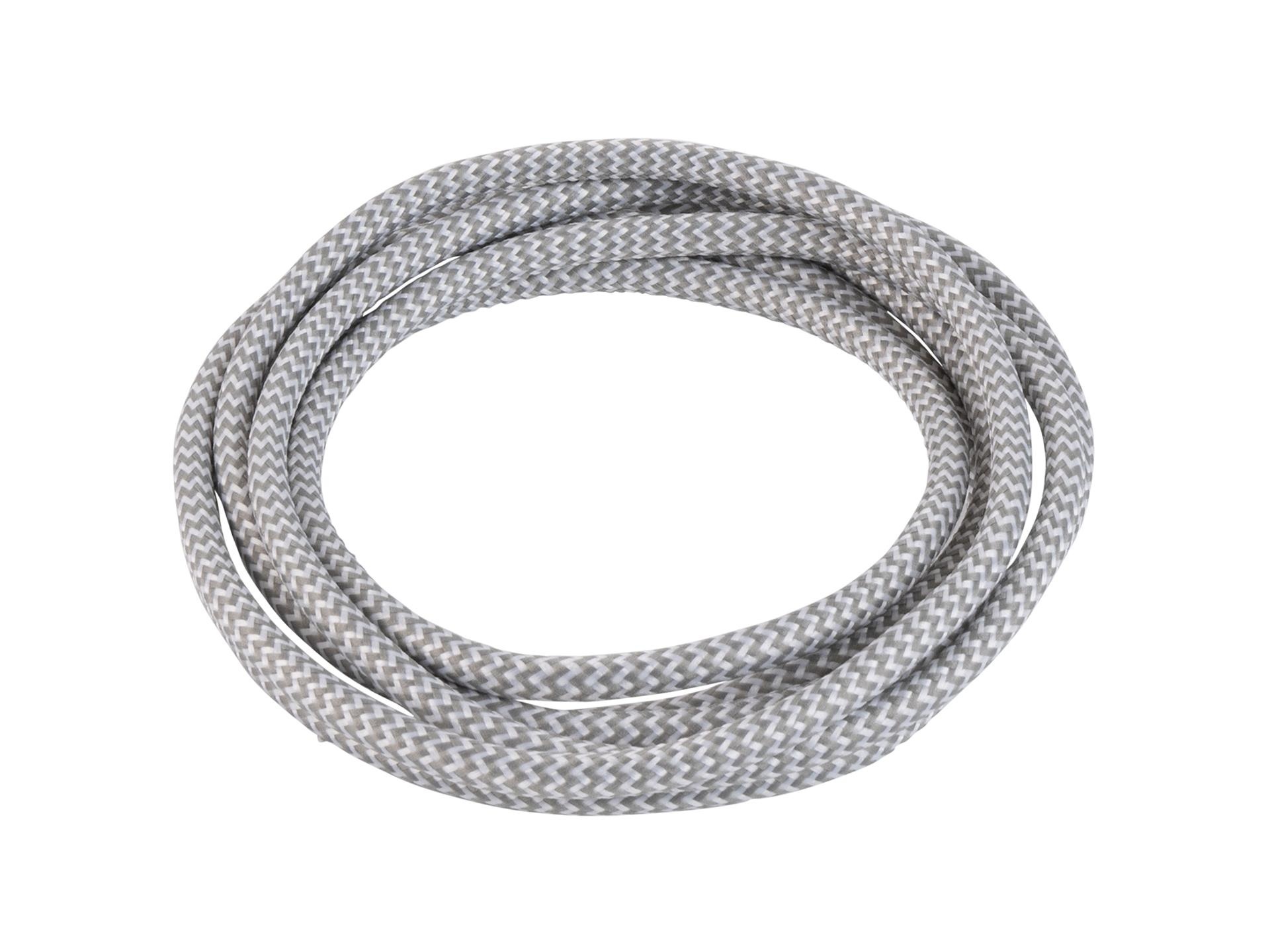 Grijs met wit strijkijzersnoer - zigzag motief - 2 aderig