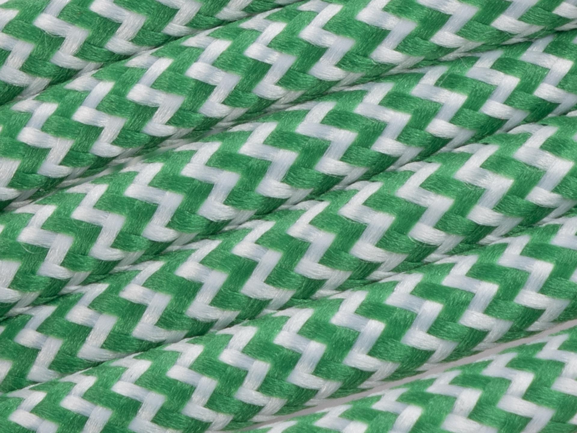 Groen met wit strijkijzersnoer - zebra motief - 2 aderig