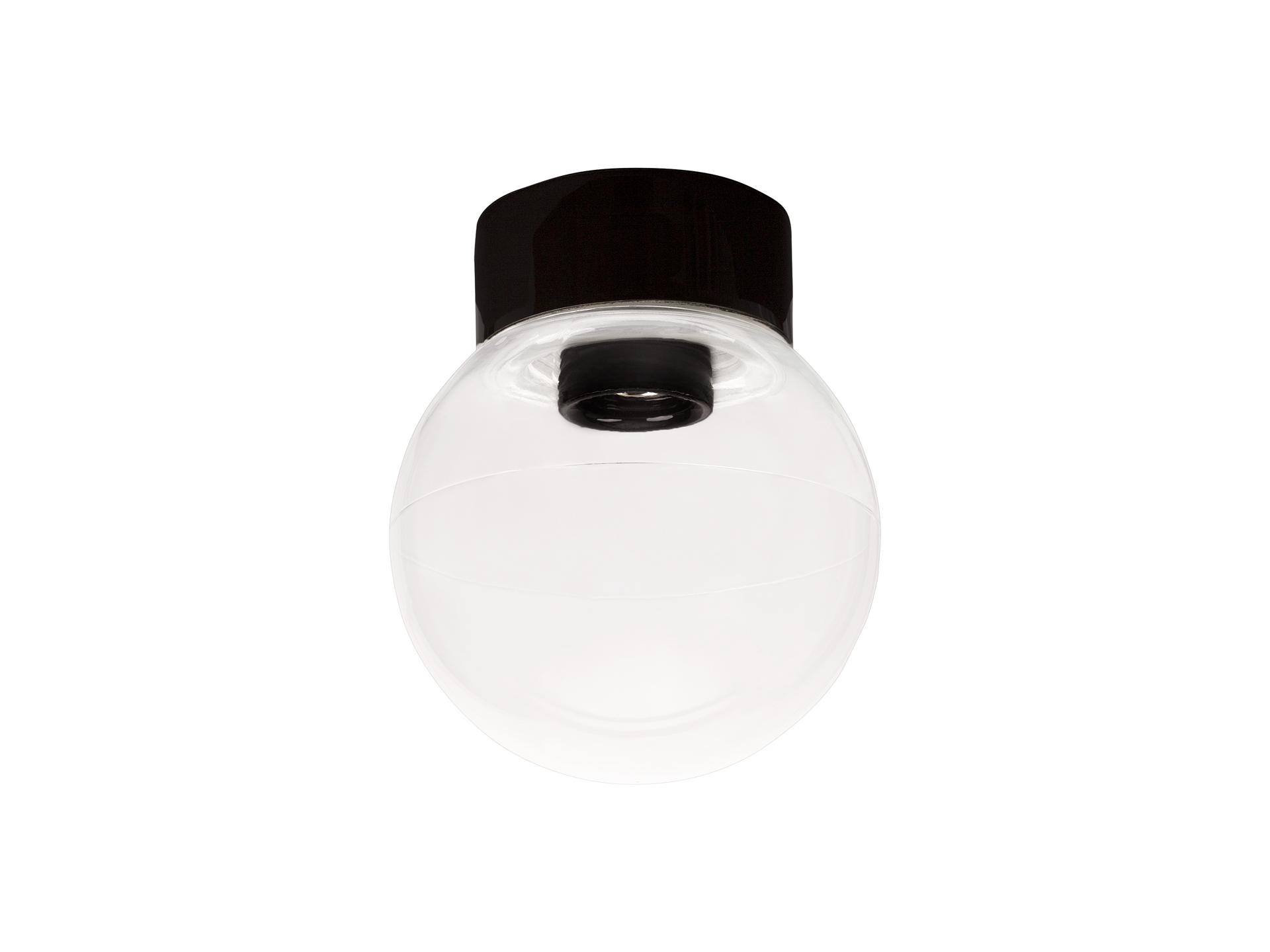 Ifö Electric Classic Globe 150 plafondlamp porselein zwart - helder glas - E27