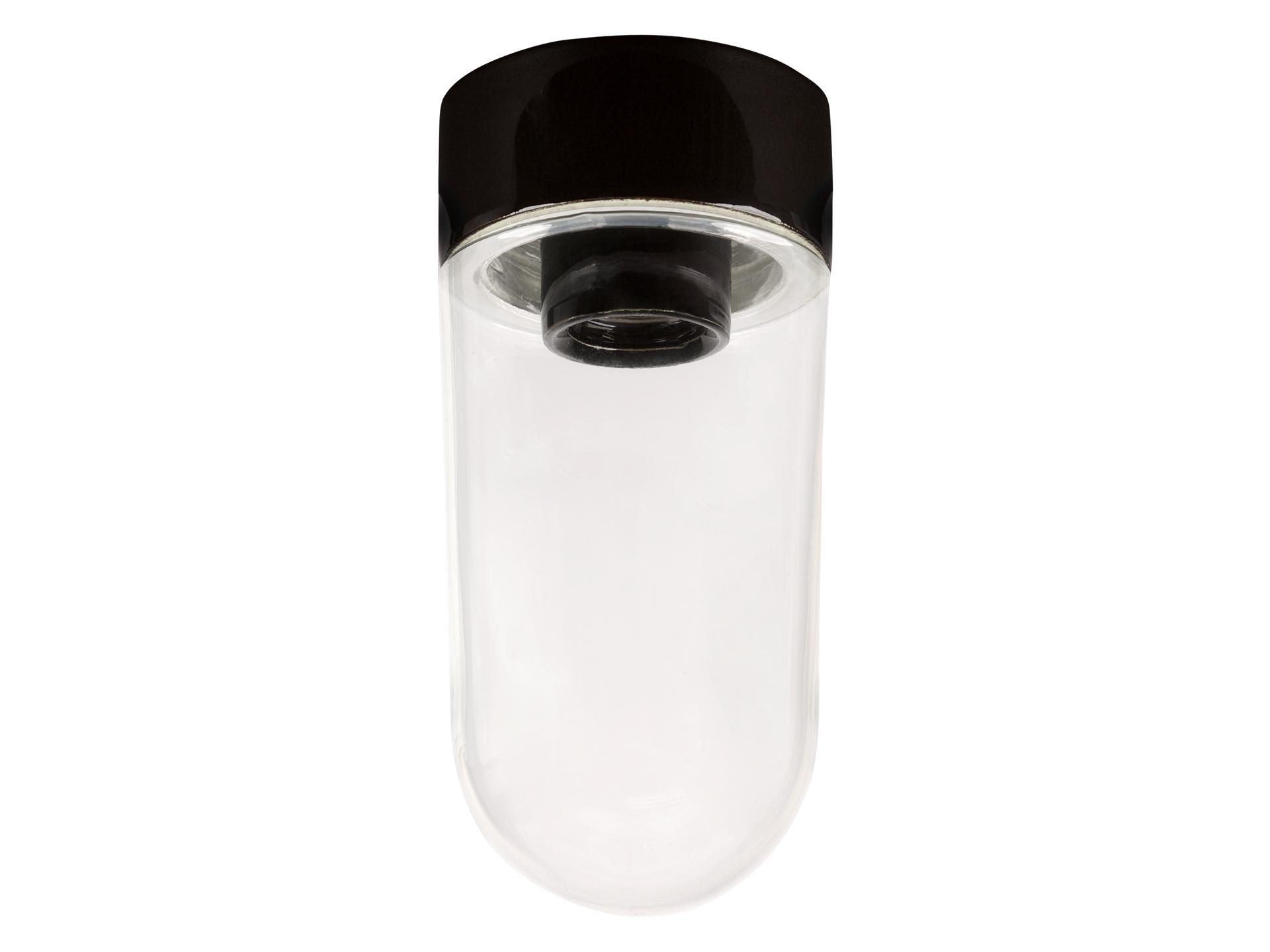 Ifö Electric Classic Stallglass plafondlamp porselein zwart - helder glas - E27