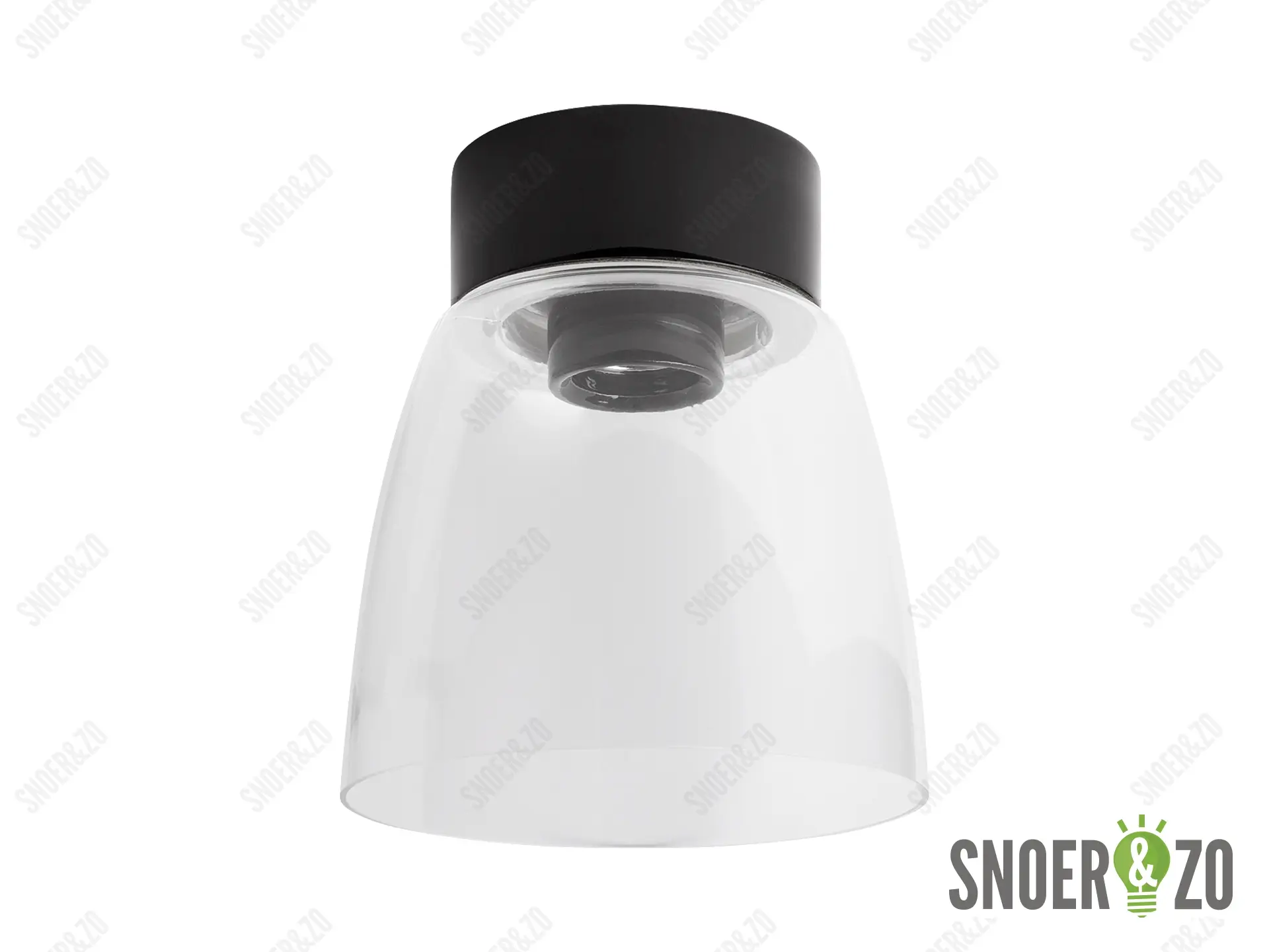 Ifö Electric plafondlamp open klara porselein zwart helder glas E27