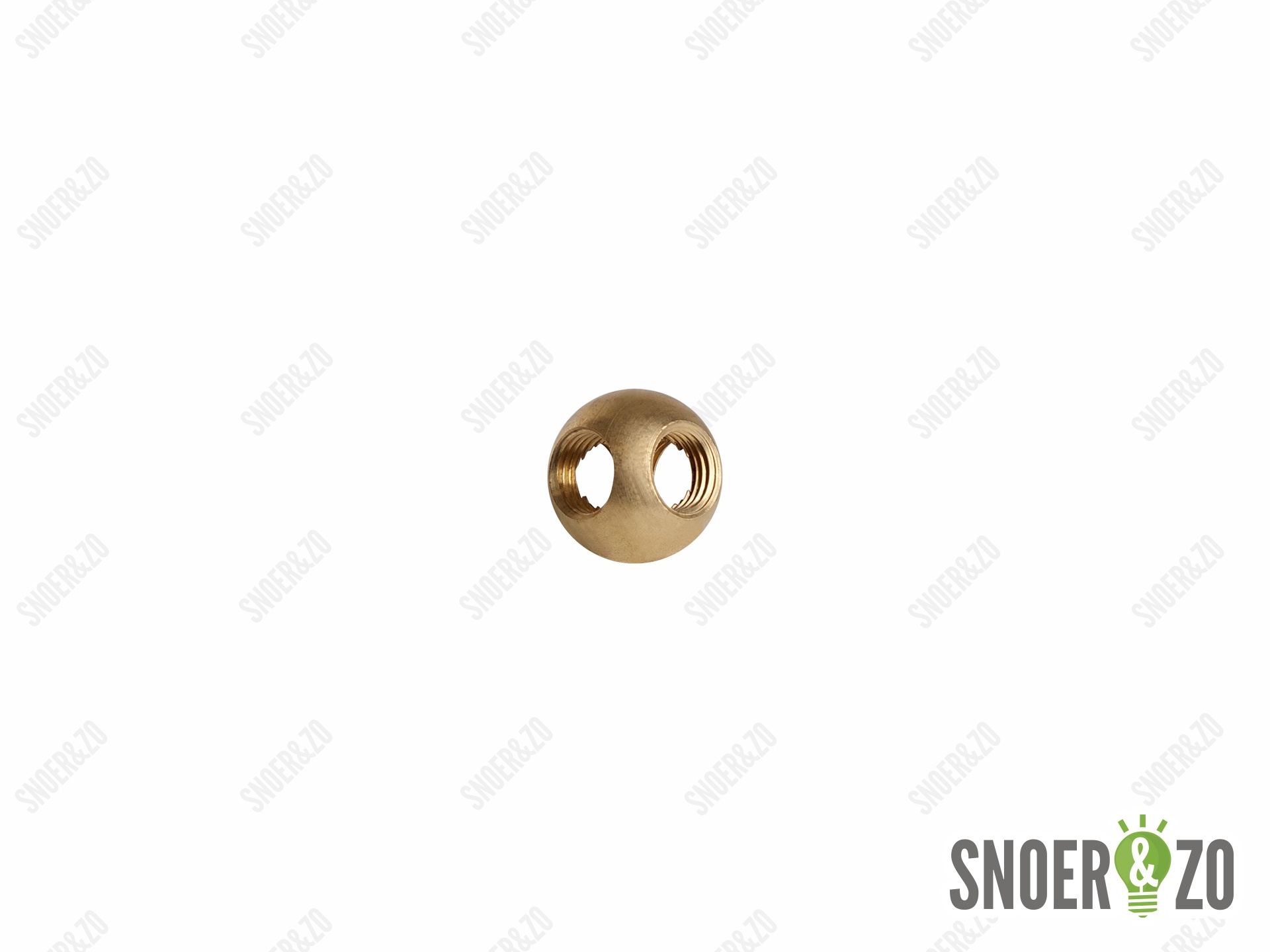 Kogel messing 20 mm met 4 gaten kruis binnendraad M10X1