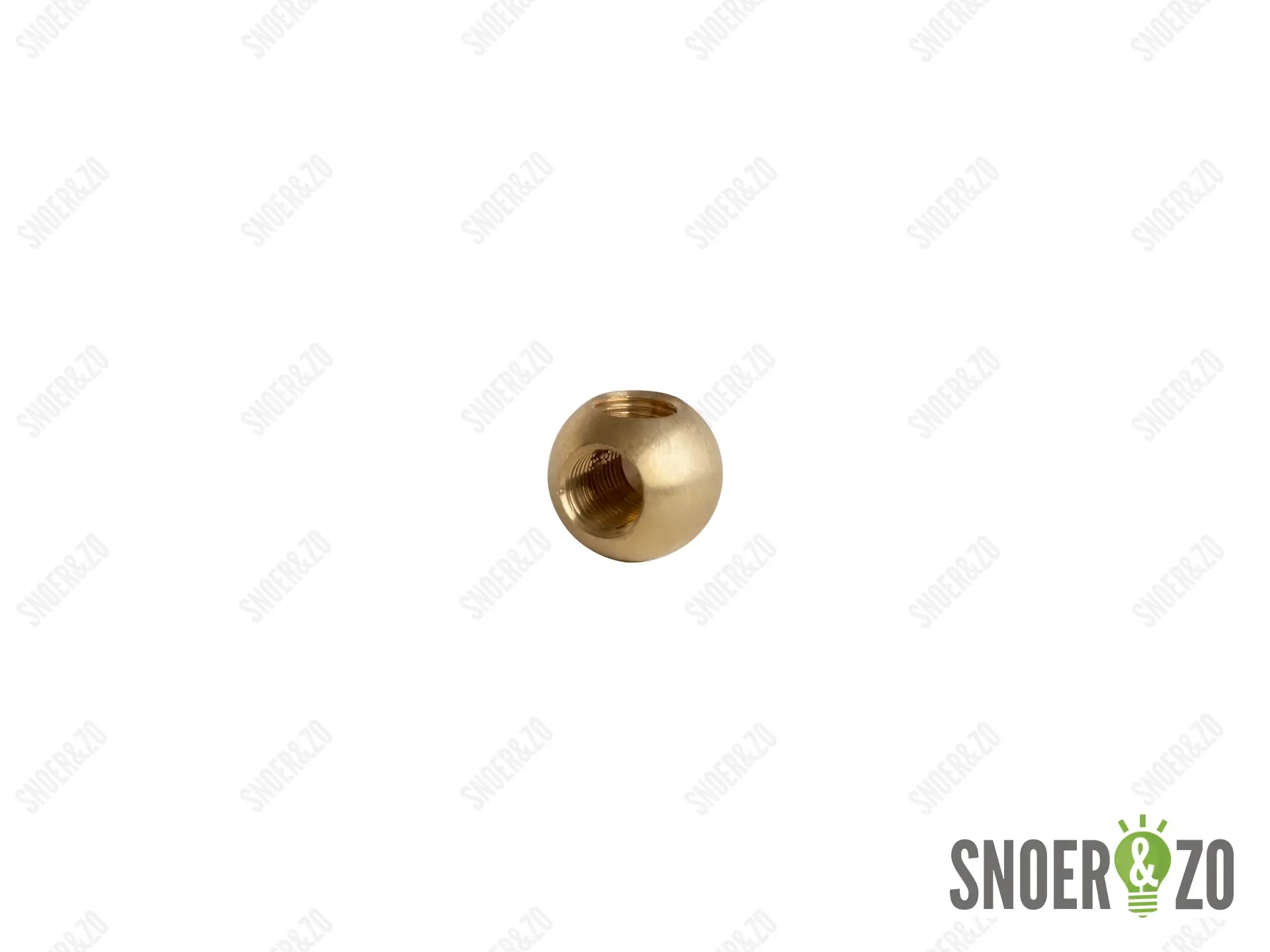 Kogel messing 20 mm met haaks gat binnendraad M10X1
