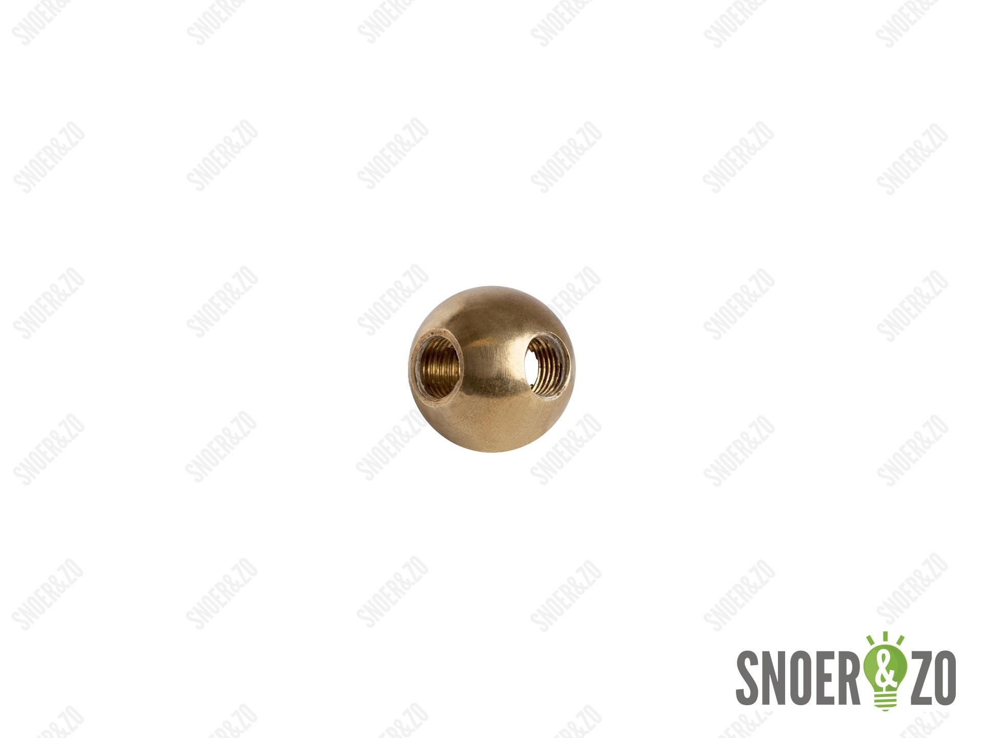 Kogel messing 25 mm met 3 gaten T binnendraad M10X1