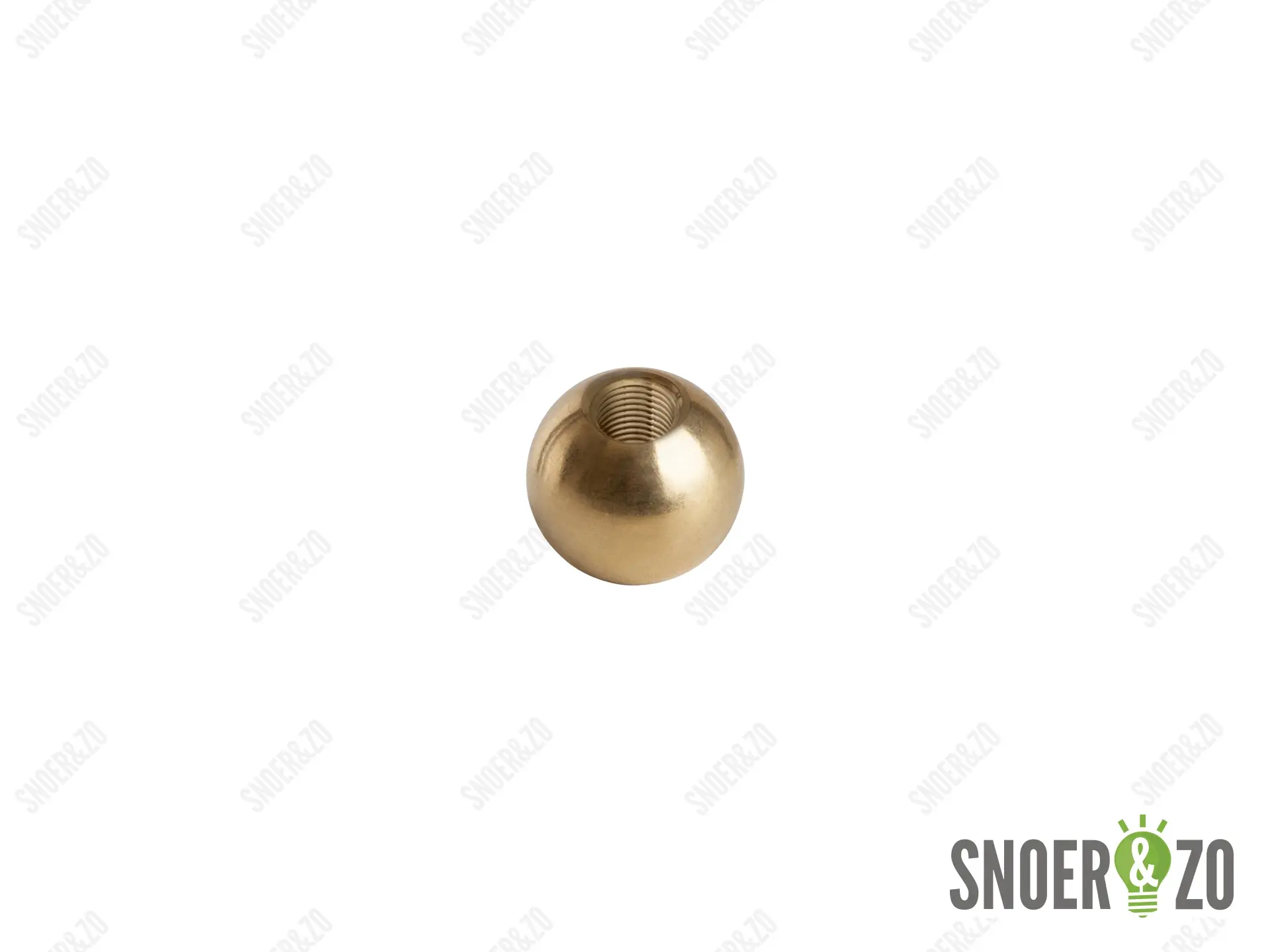 Kogel messing 25 mm met doorlopend gat binnendraad M10X1