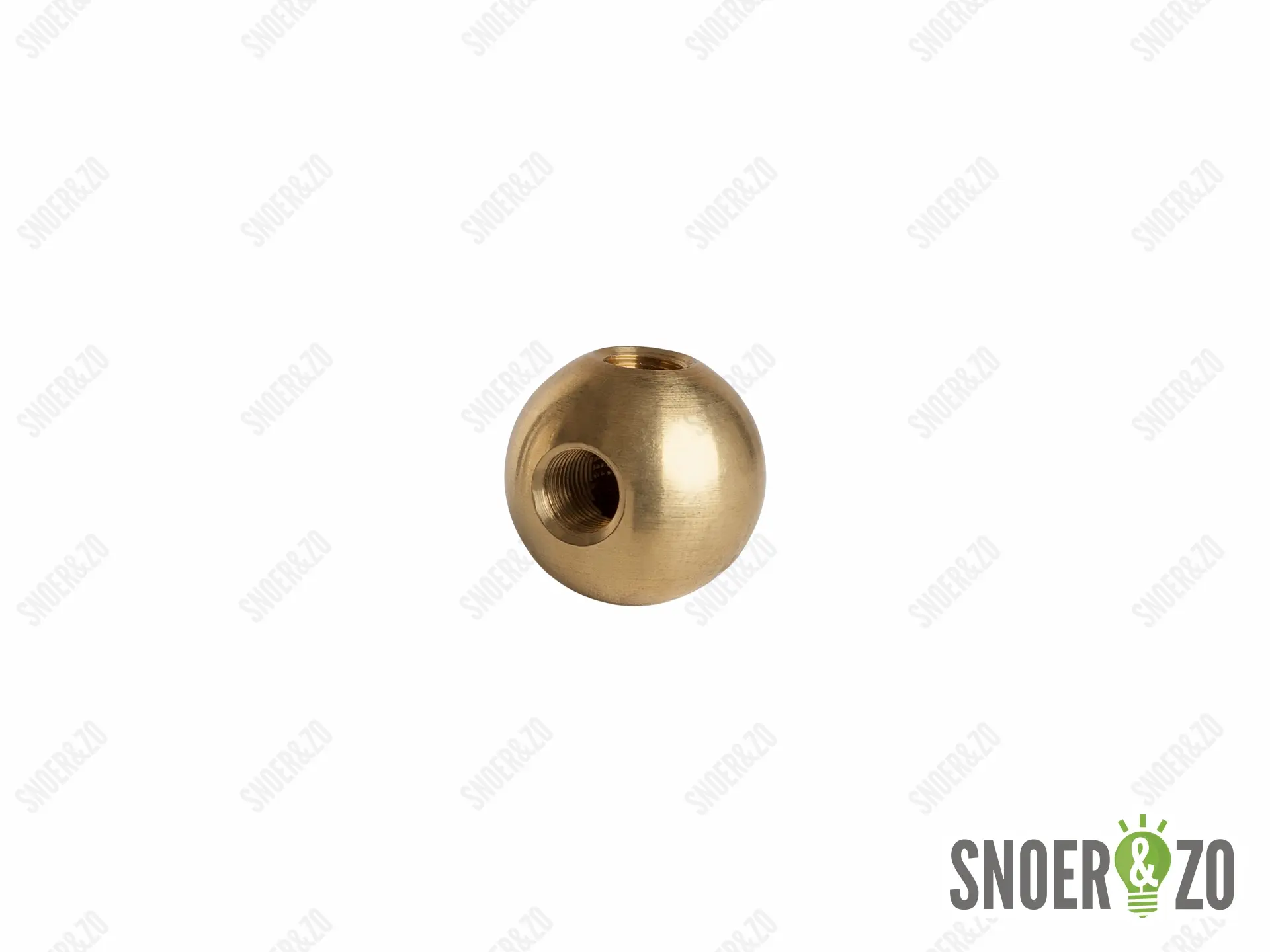 Kogel messing 30 mm met haaks gat binnendraad M10X1