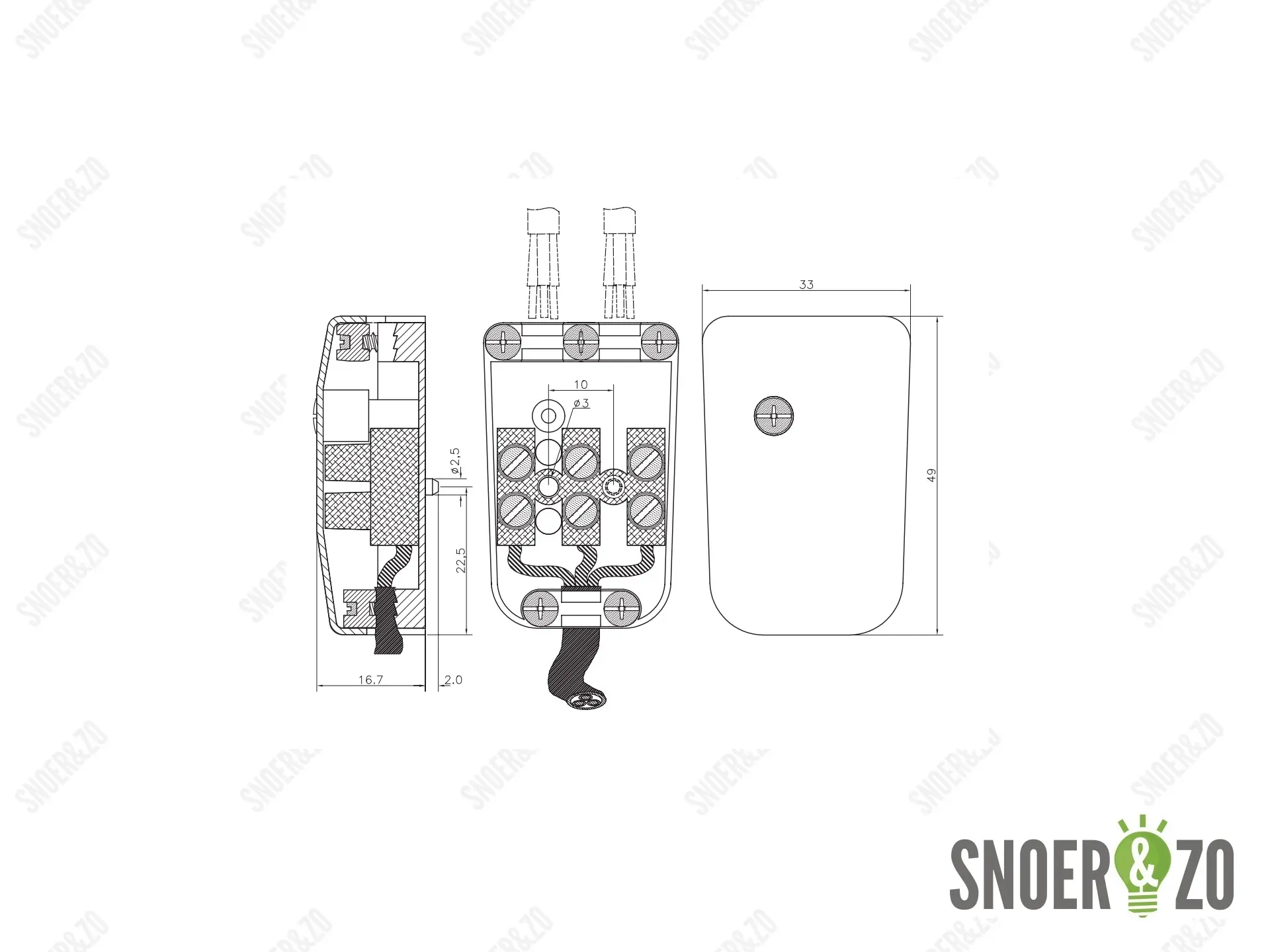 Kroonsteen verbindingsbox zwart