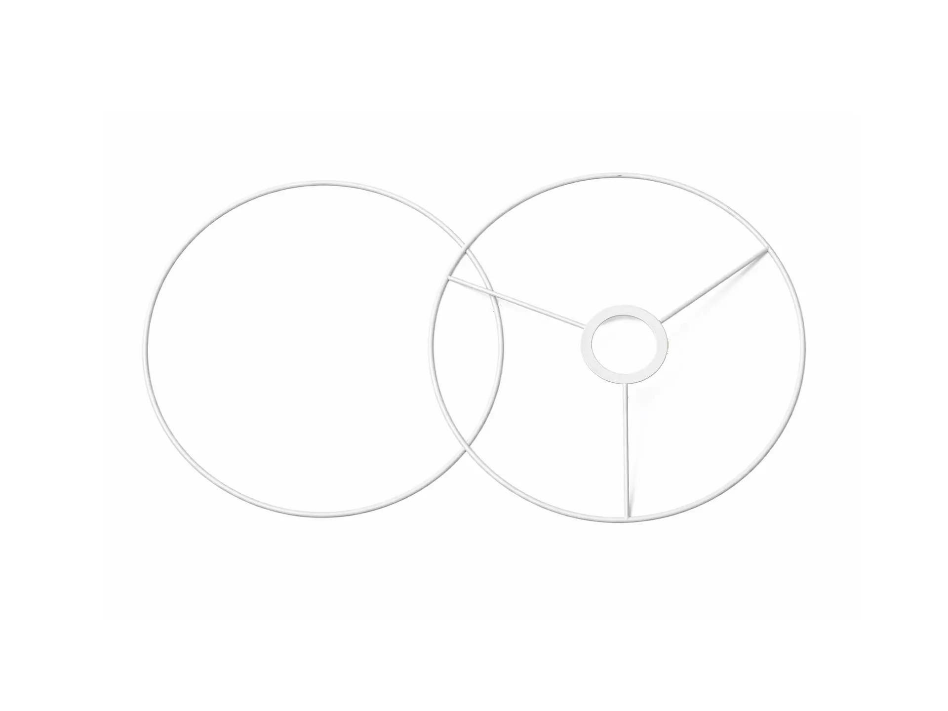 Lampenkap ringen set voor ronde kap 25 cm diameter - kleur wit