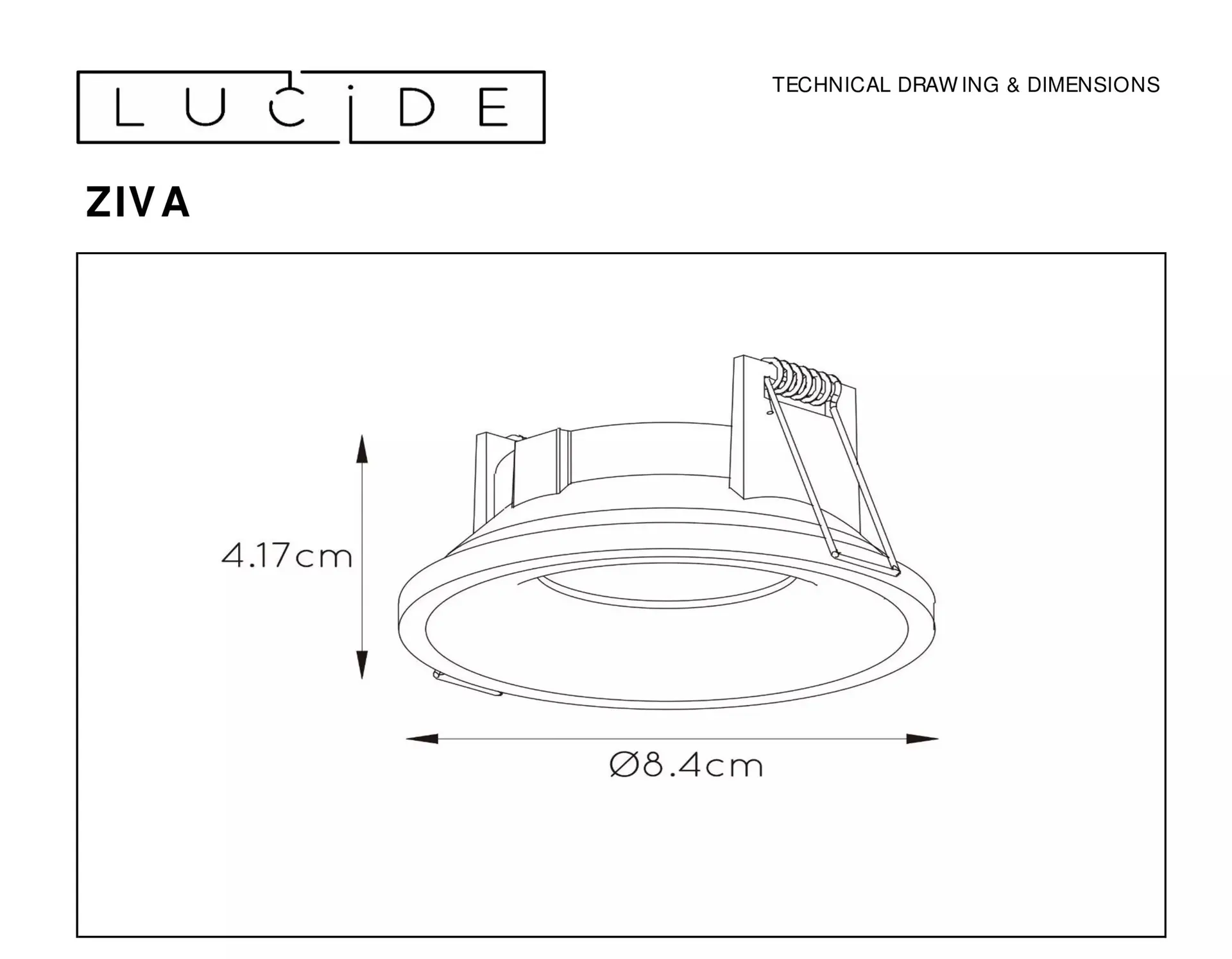 Lucide inbouwspot ziva rond wit IP44