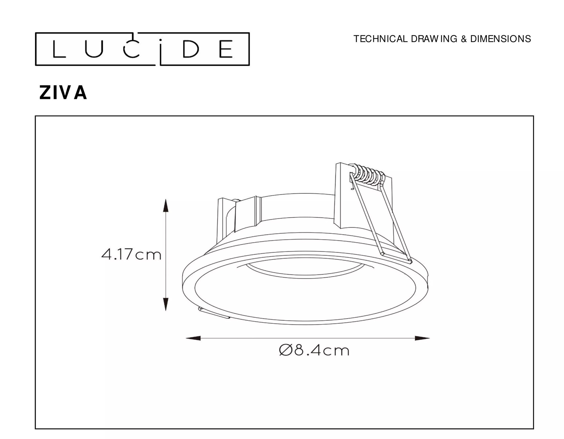 Lucide inbouwspot ziva rond zwart IP44
