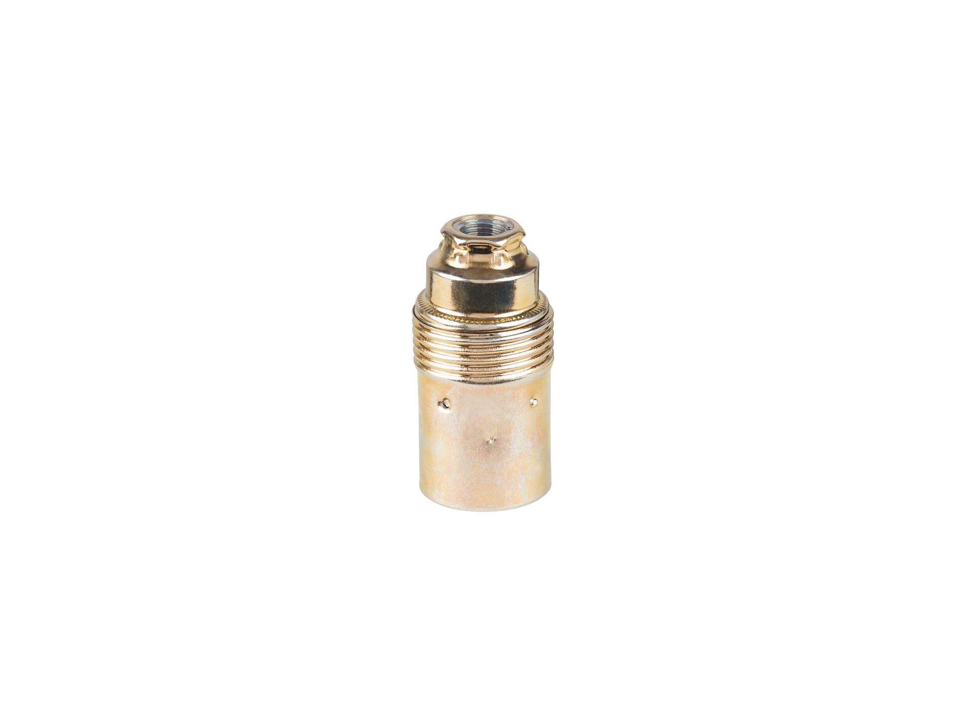 Metalen fitting E14 messing kleur gladde mantel Metalen fitting E14 messing kleur gladde mantel