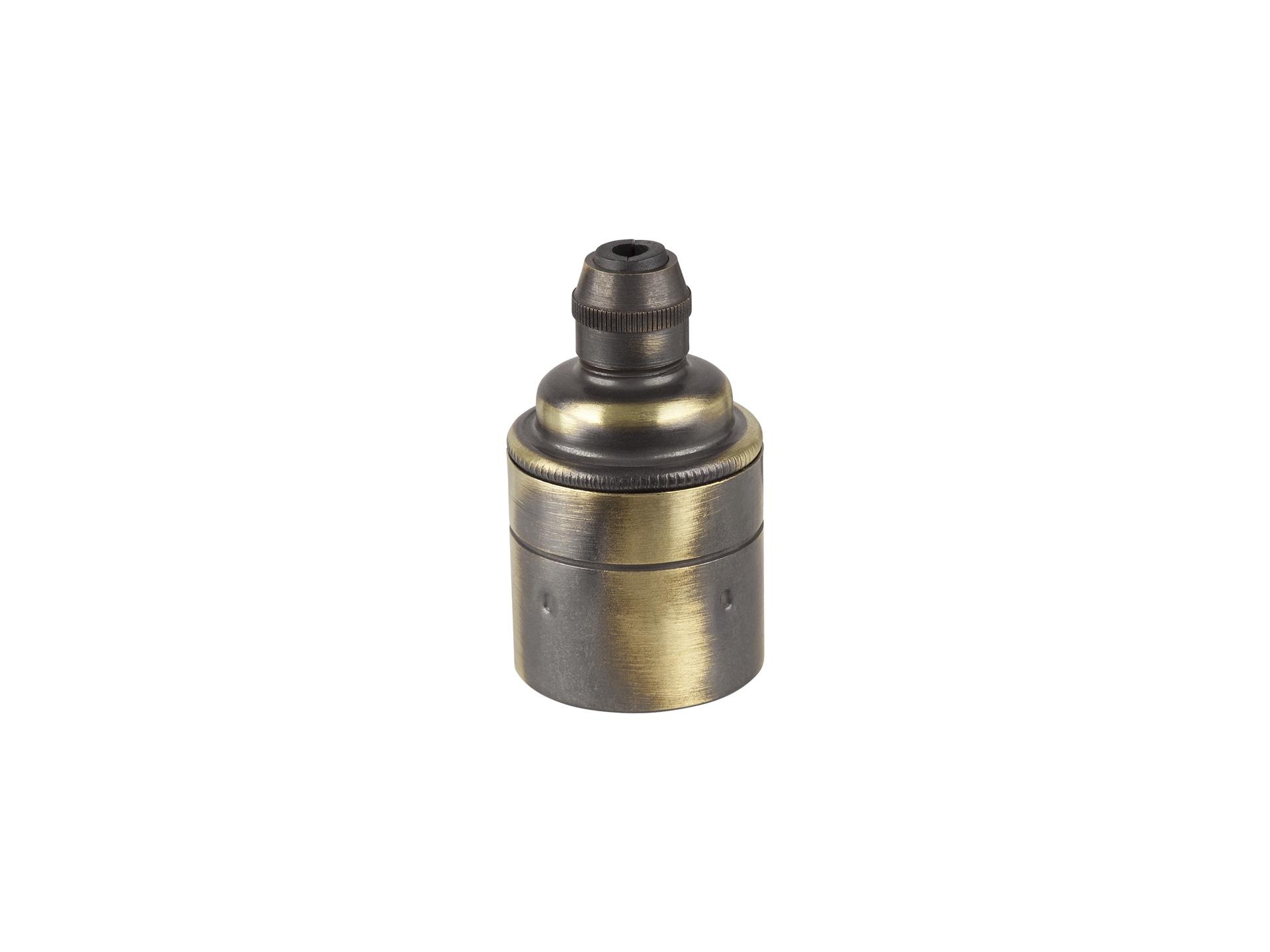 Metalen fitting E27 industrial antiek geschuurd met vaste trekontlaster