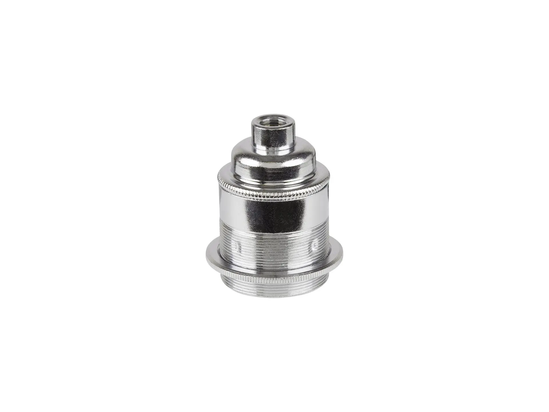Metalen fitting E27 industrial chroom doorlopende mantel met fittingring
