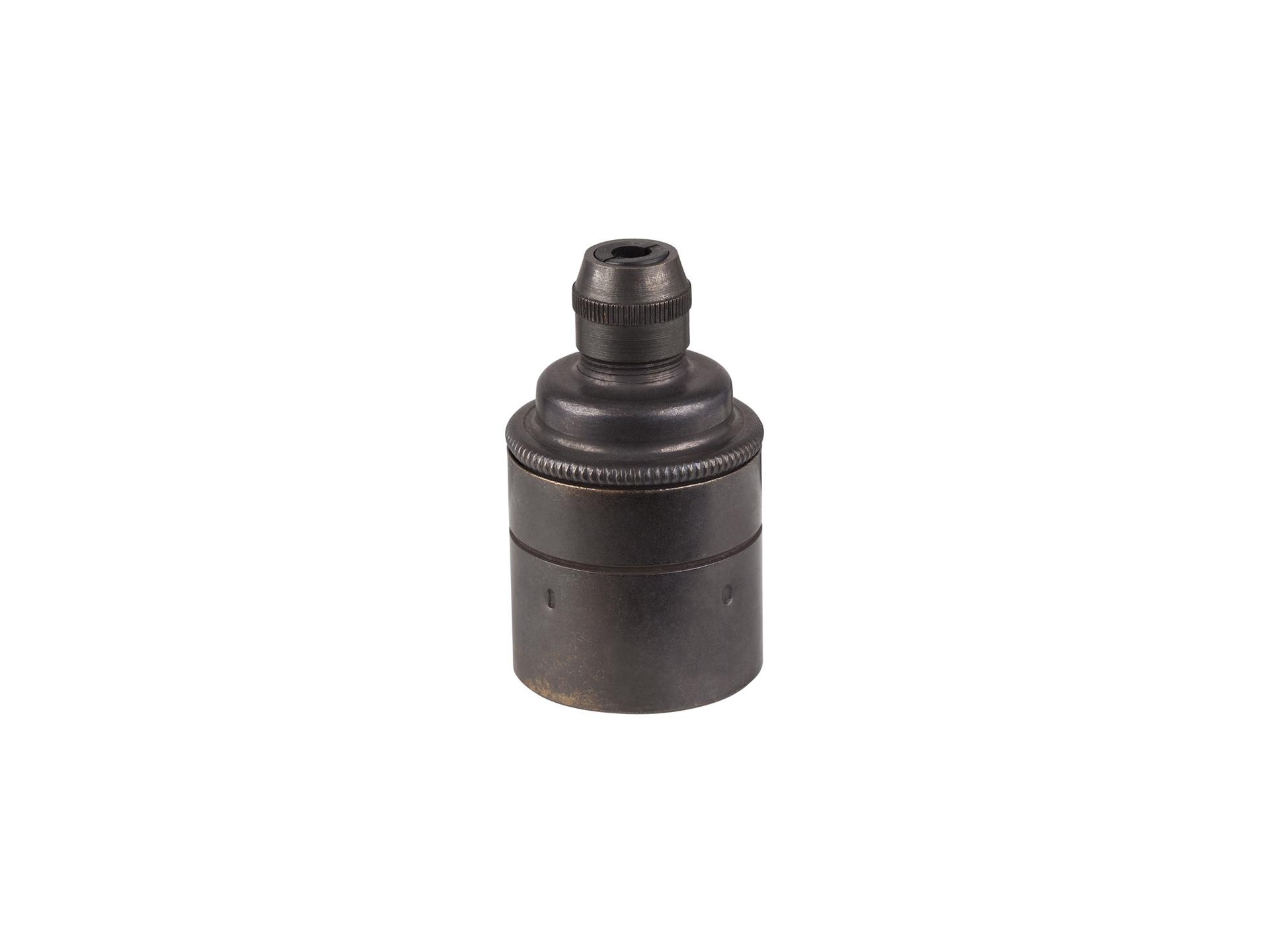 Metalen fitting E27 industrial donker brons met vaste trekontlaster