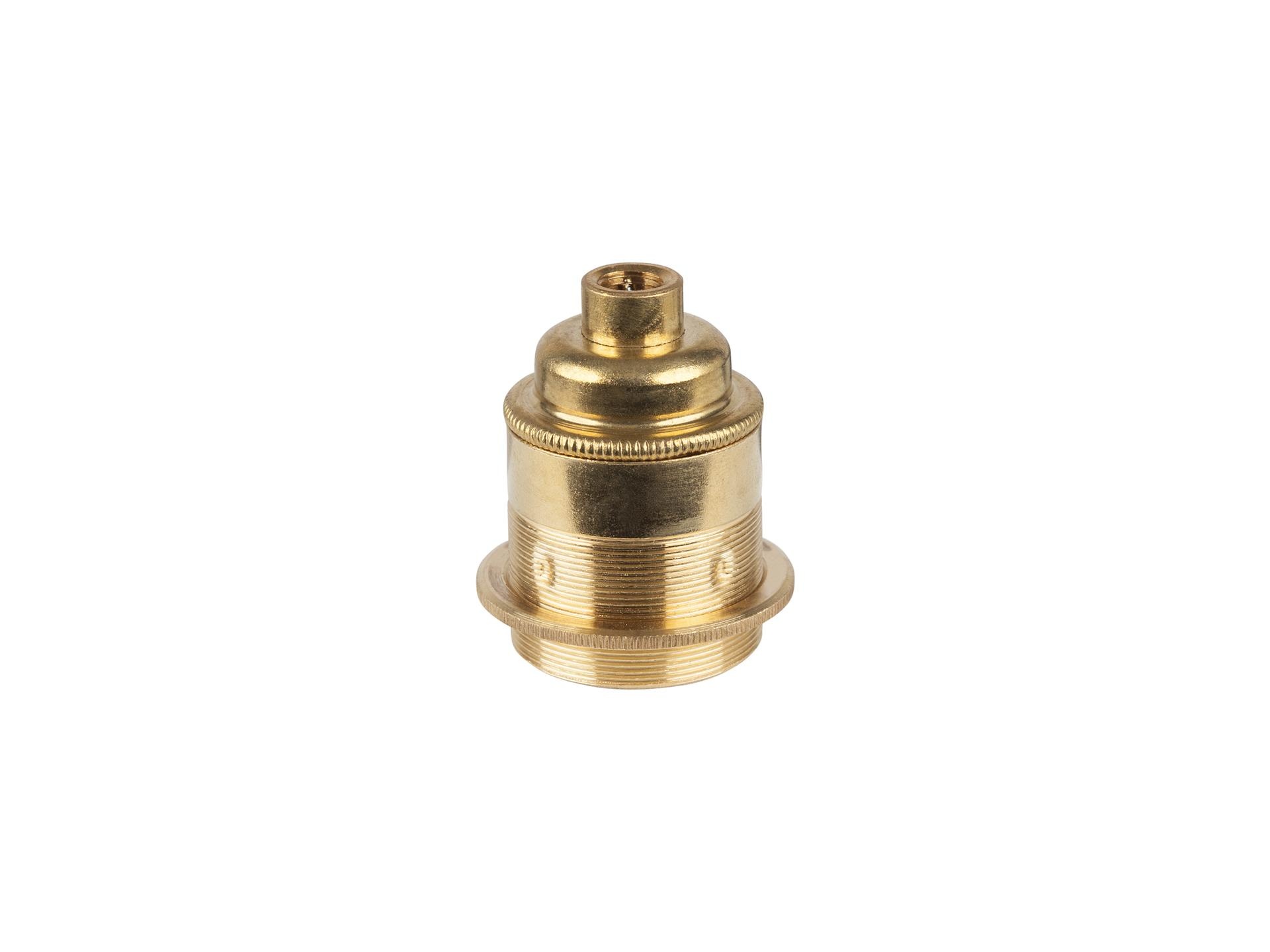 Metalen fitting E27 industrial messing doorlopende mantel met fittingring