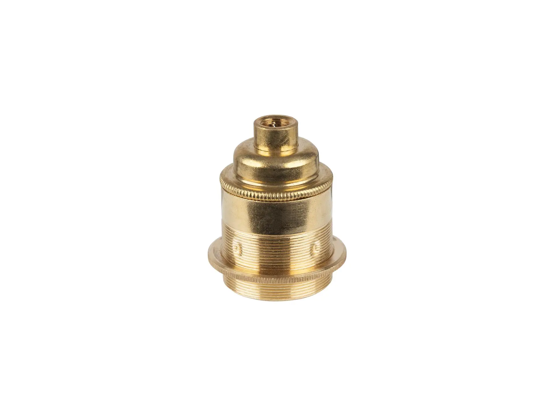 Metalen fitting E27 industrial messing doorlopende mantel met fittingring