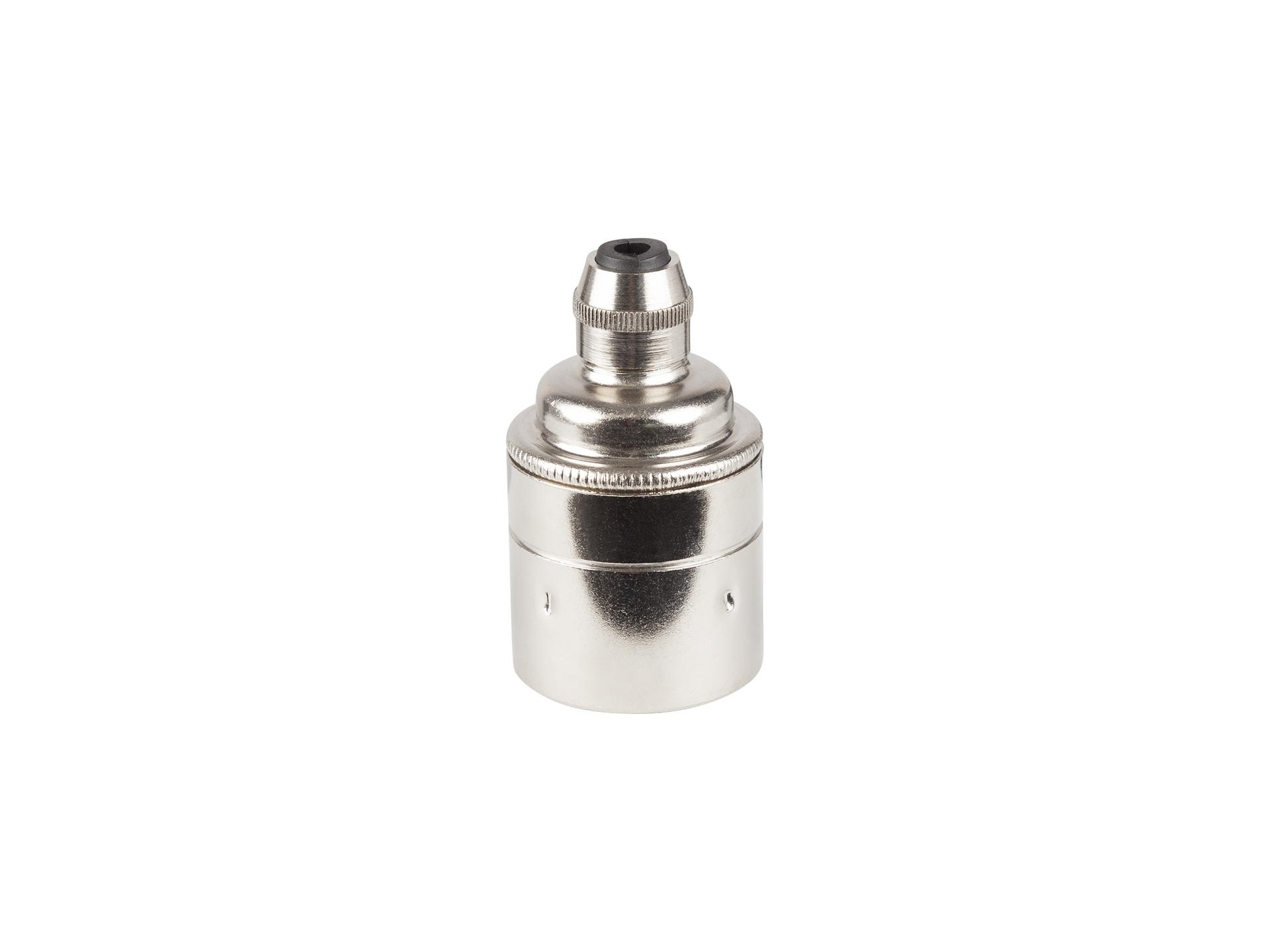 Metalen fitting E27 industrial nikkel gladde mantel met vaste trekontlaster
