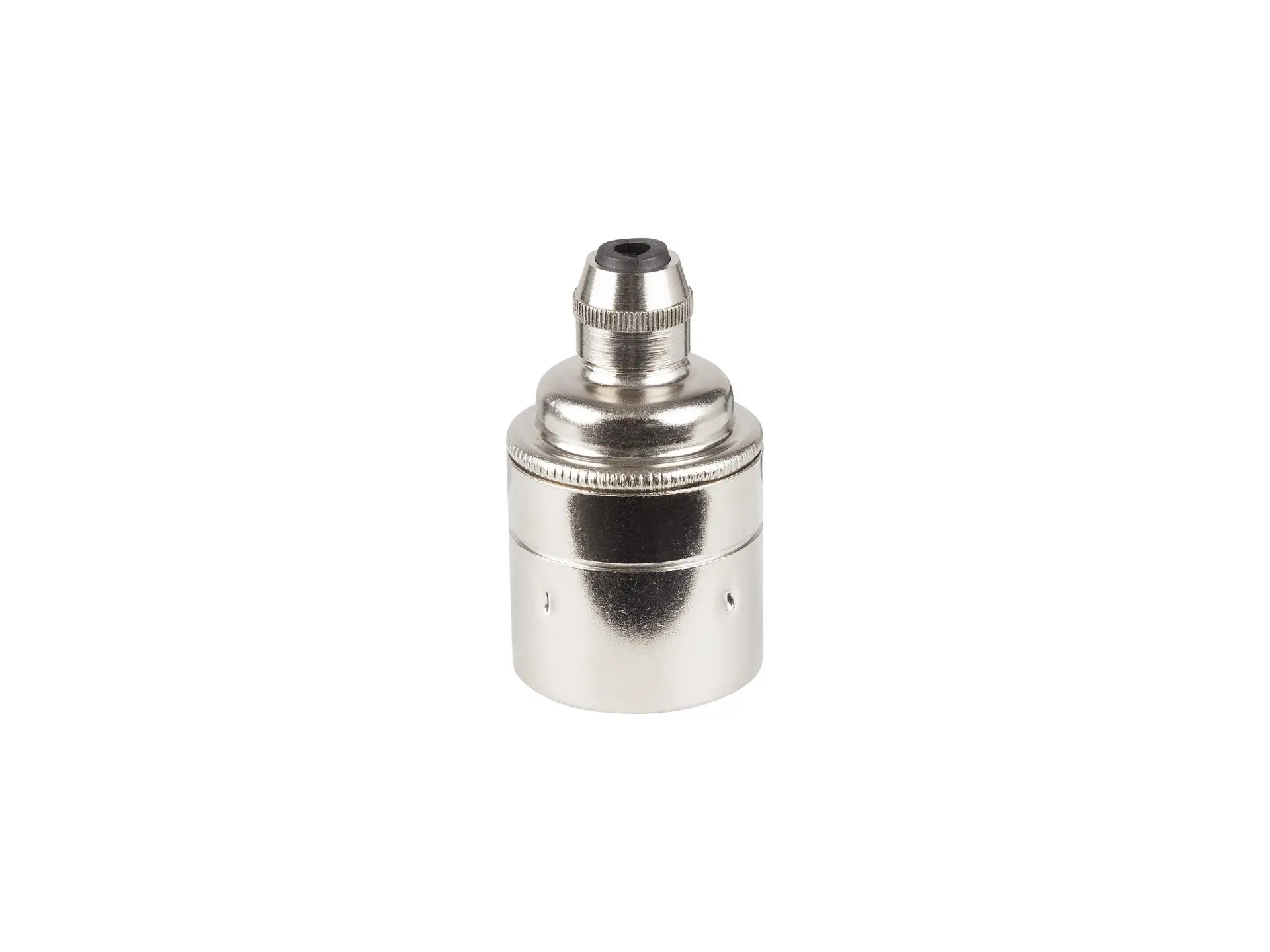 Metalen fitting E27 industrial nikkel gladde mantel met vaste trekontlaster