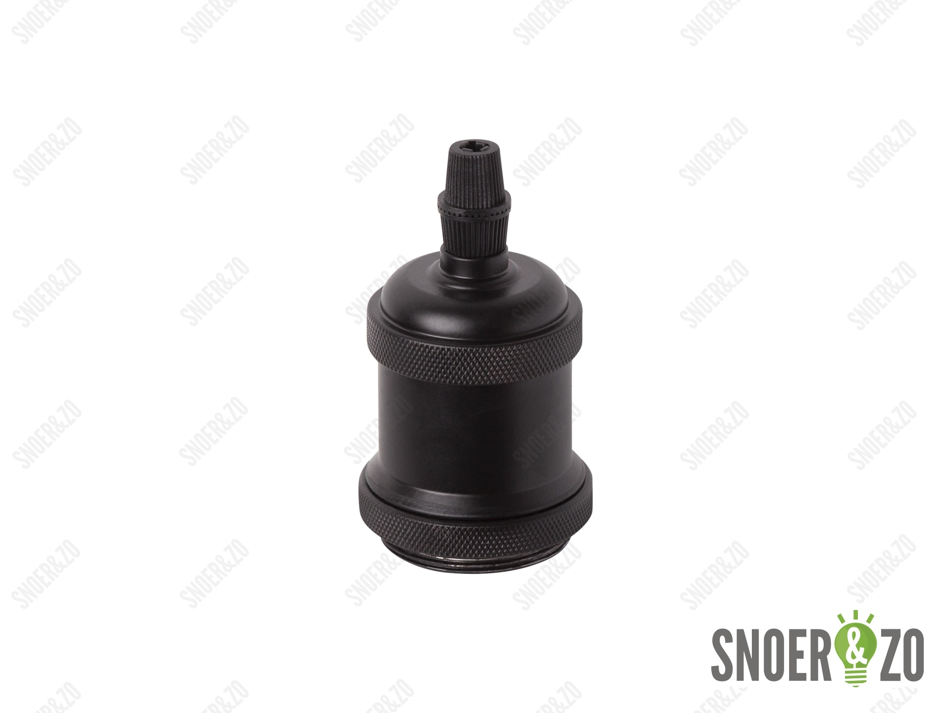 Metalen fitting E27 retro mat zwart B-keus