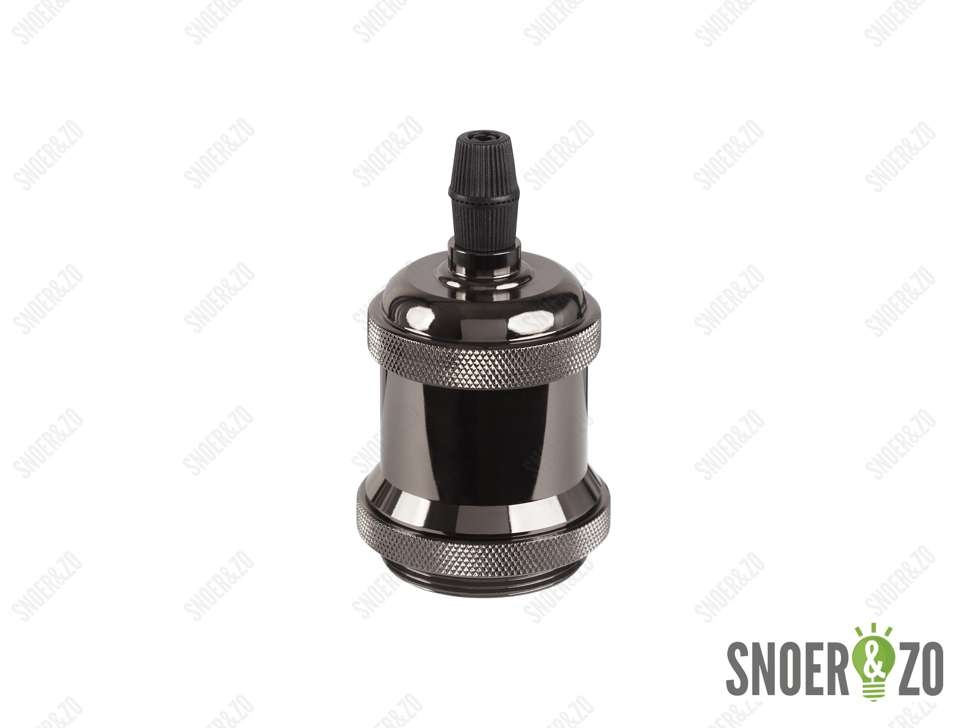 Metalen fitting E27 retro zwart chroom B-keus