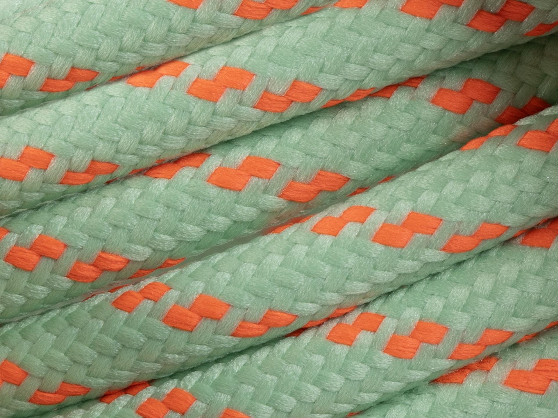 Mintgroen met neonoranje strijkijzersnoer - flex motief - 2 aderig