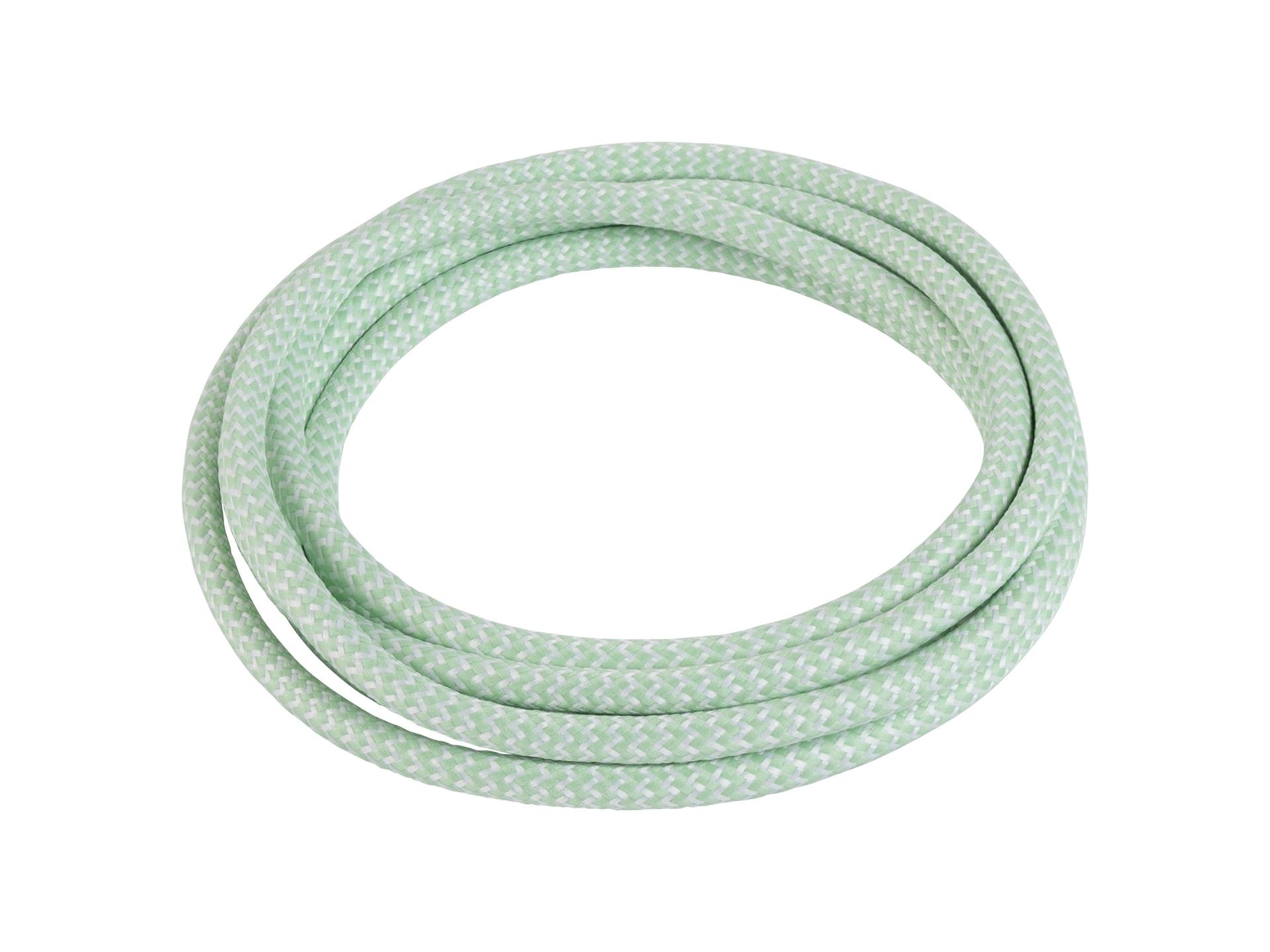 Mintgroen met wit strijkijzersnoer - zebra motief - 2 aderig