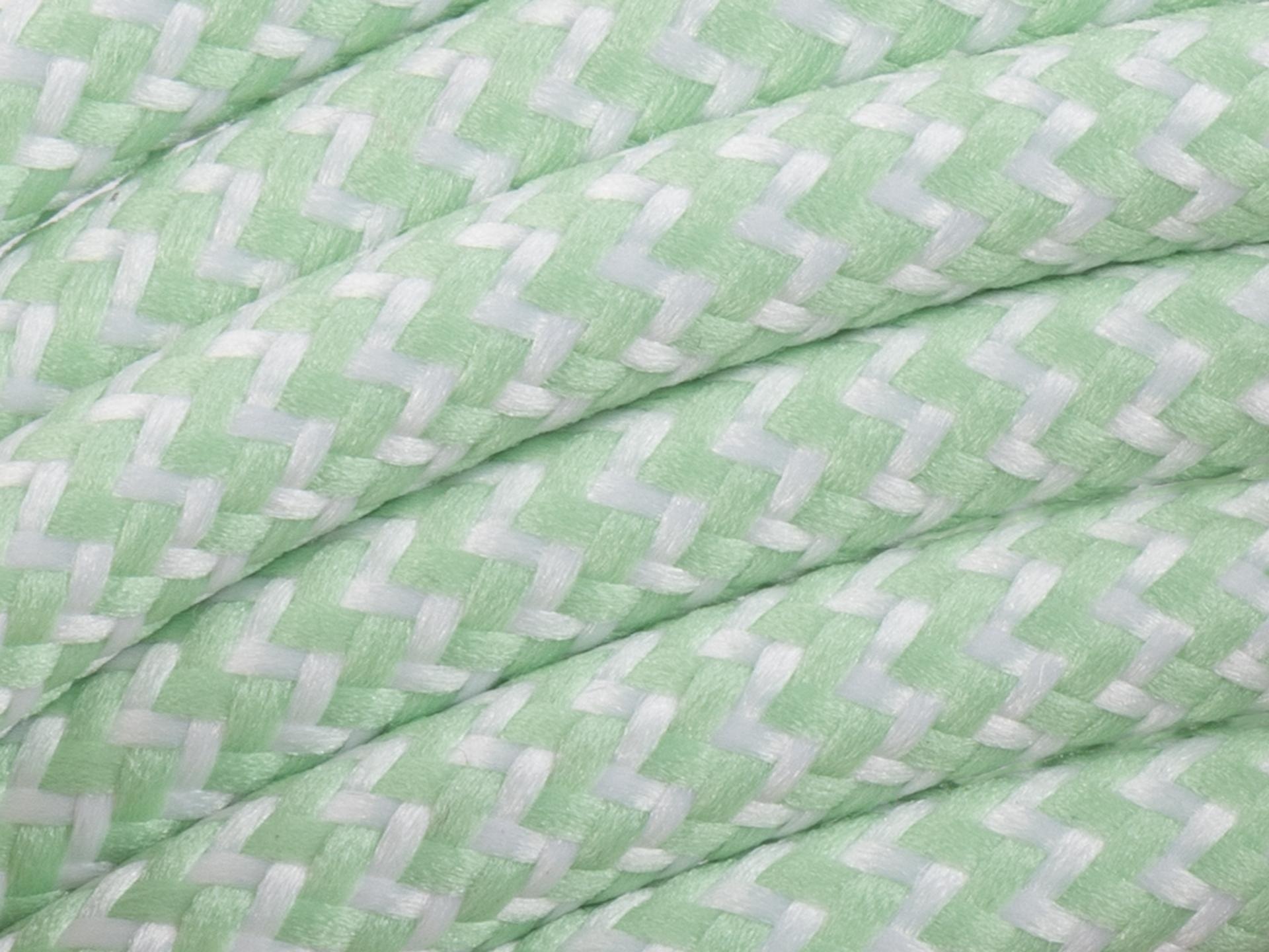 Mintgroen met wit strijkijzersnoer - zigzag motief - 2 aderig