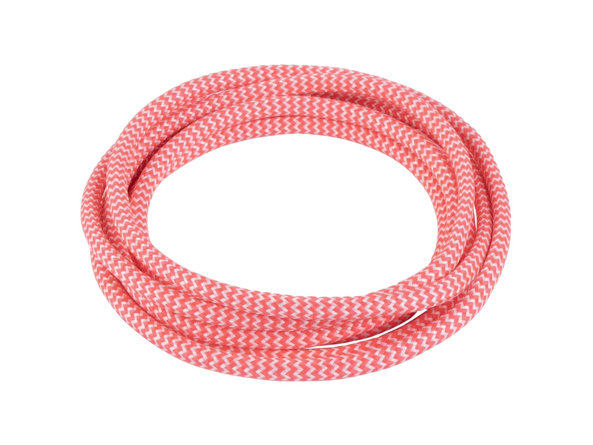 Neon roze met wit strijkijzersnoer - zigzag motief - 2 aderig
