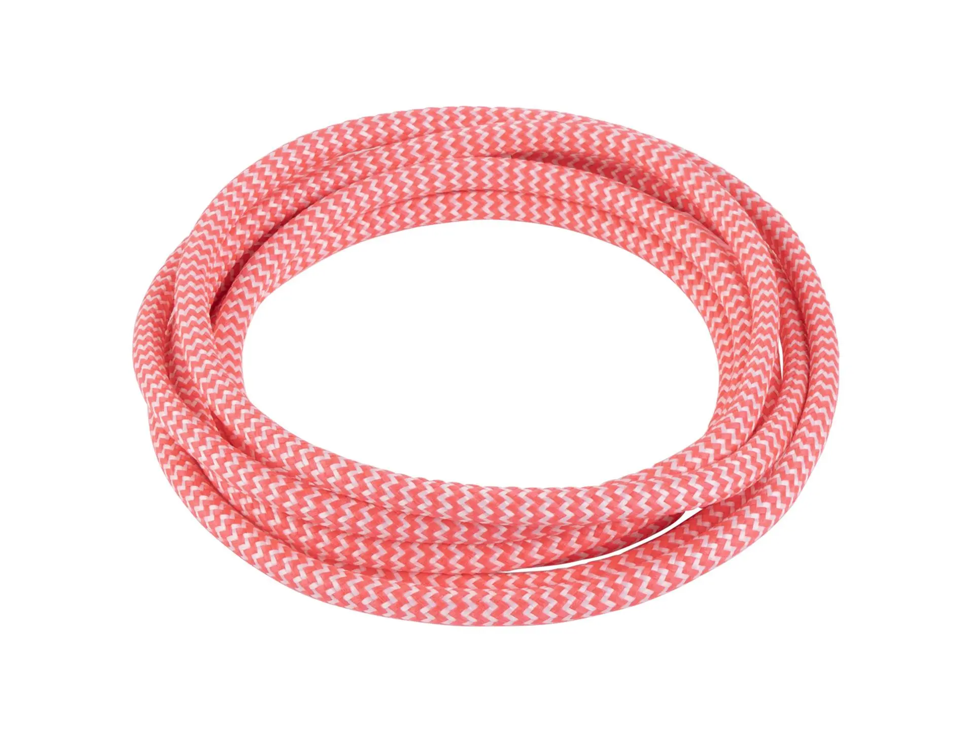 Neon roze met wit strijkijzersnoer - zigzag motief - 2 aderig