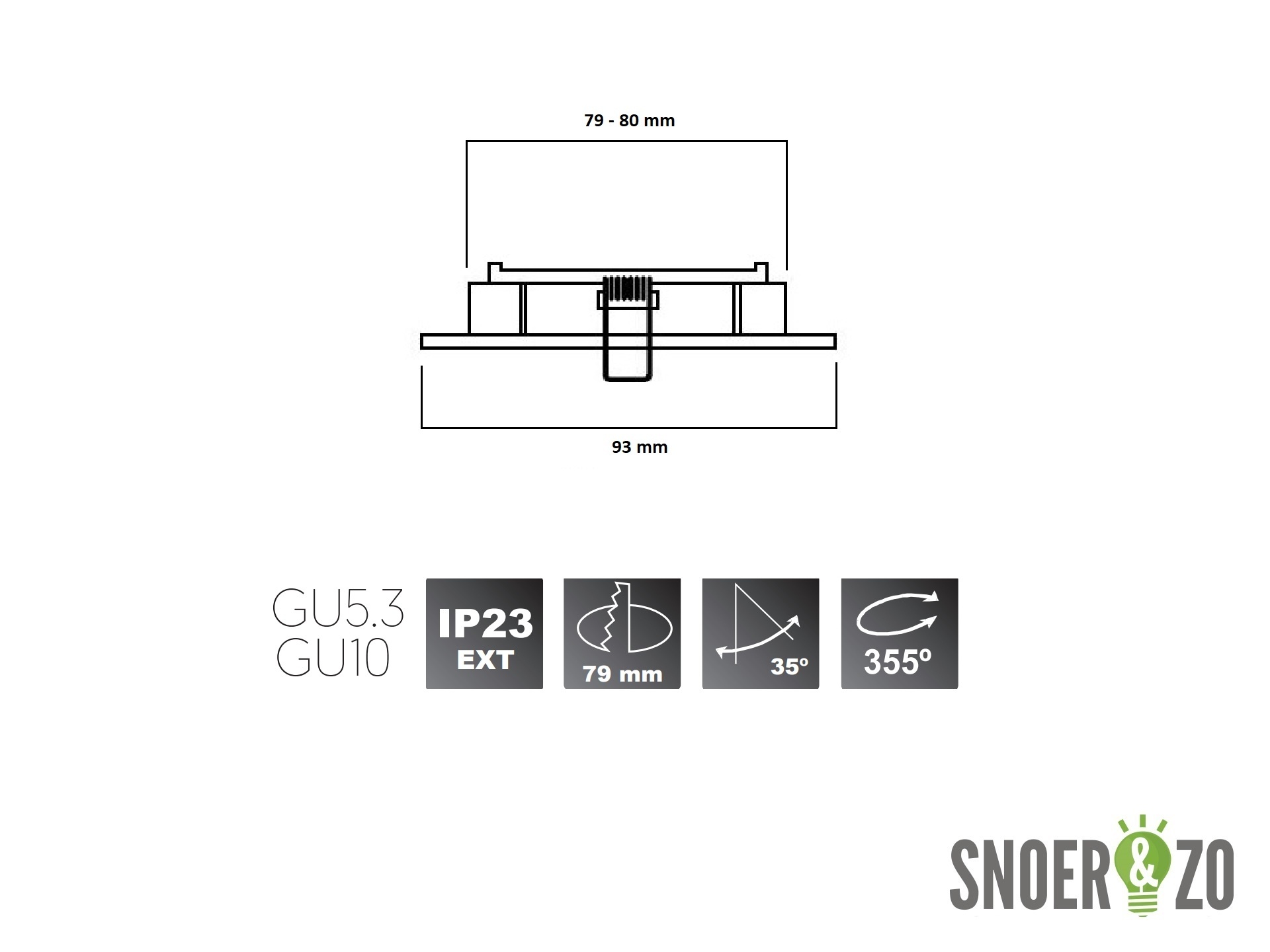 Onok inbouwspot 192/1 aluminium vierkant