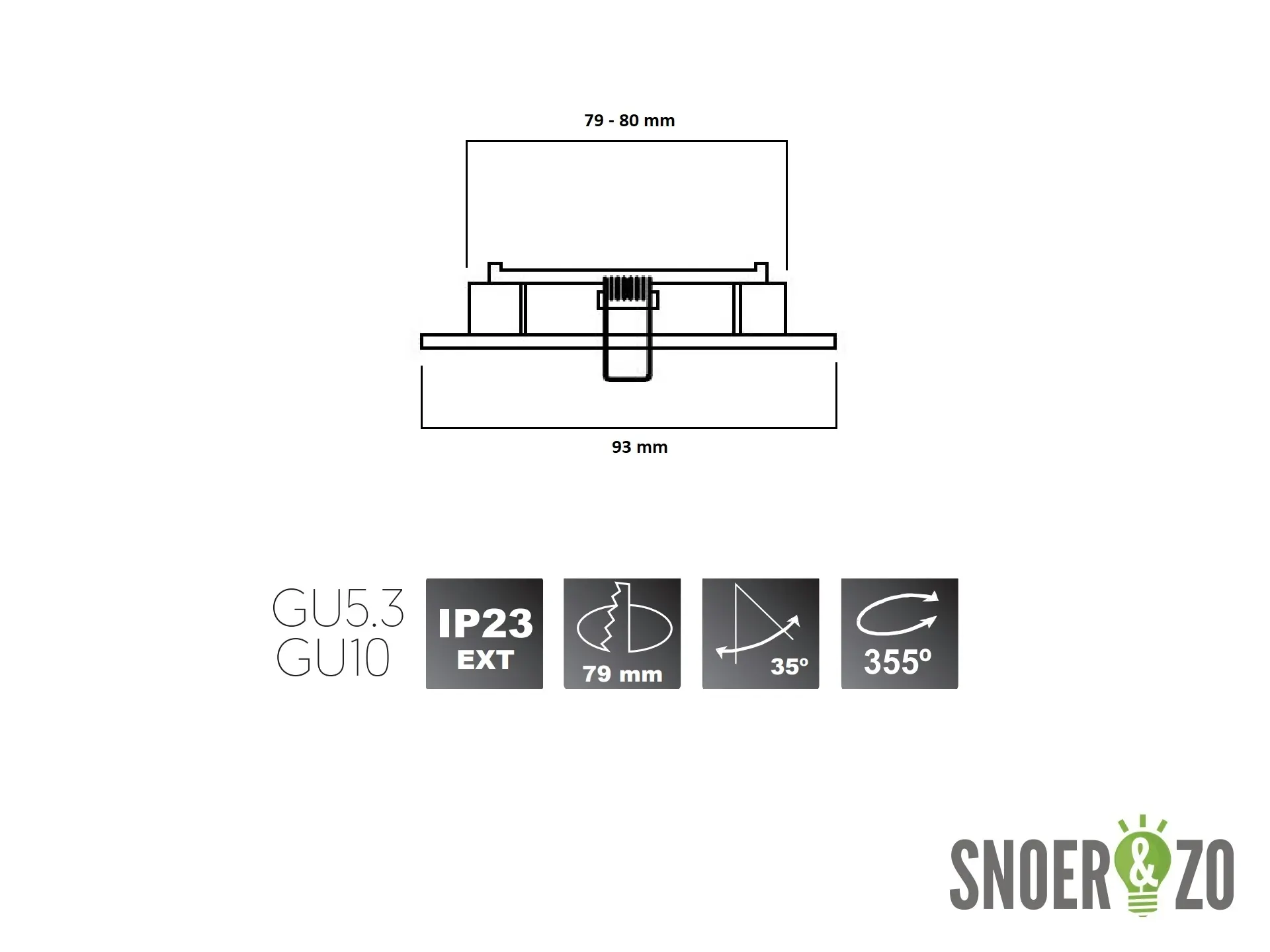 Onok inbouwspot 192/1 aluminium vierkant