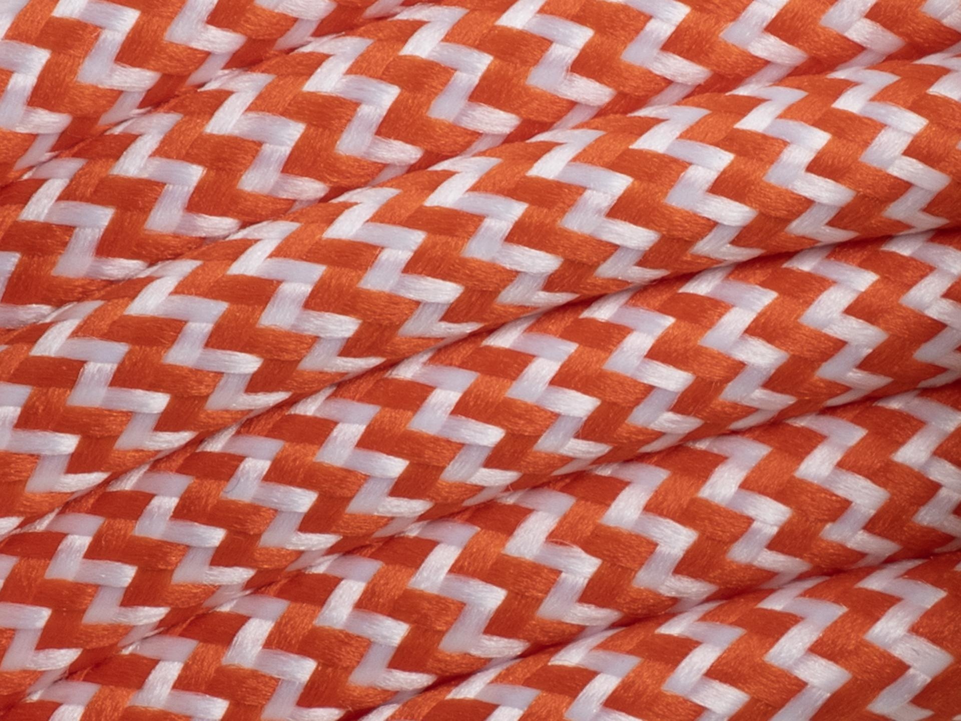 Oranje met wit strijkijzersnoer - zigzag motief - 2 aderig