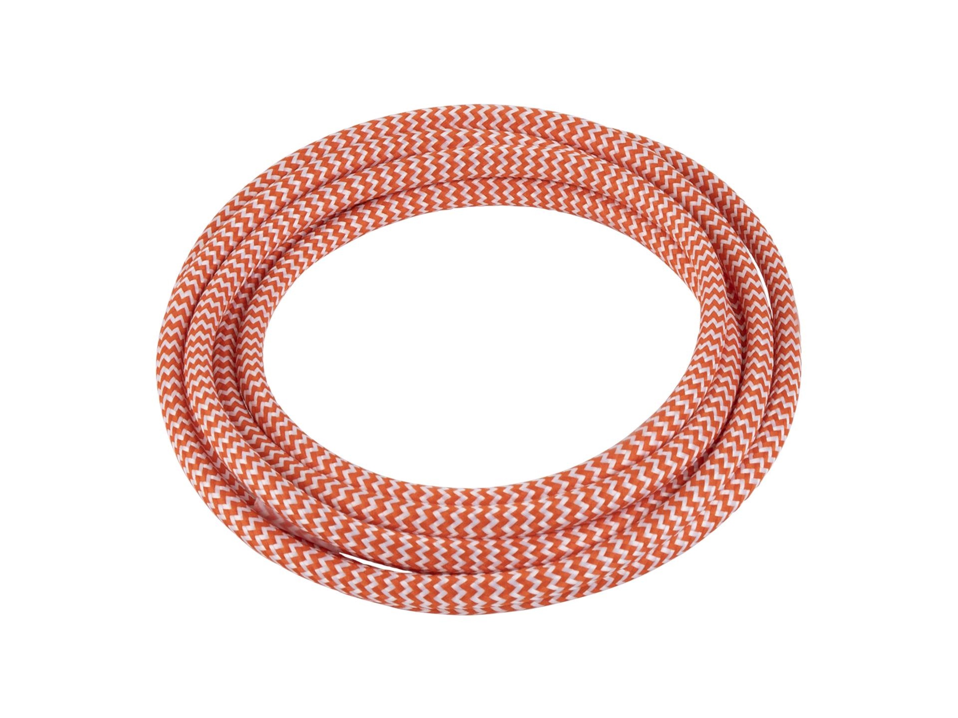 Oranje met wit strijkijzersnoer - zigzag motief - 2 aderig