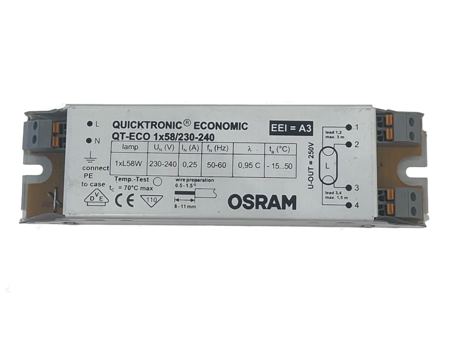 Osram Quicktronic Economic QT-ECO 1x58W TL voorschakelapparaat