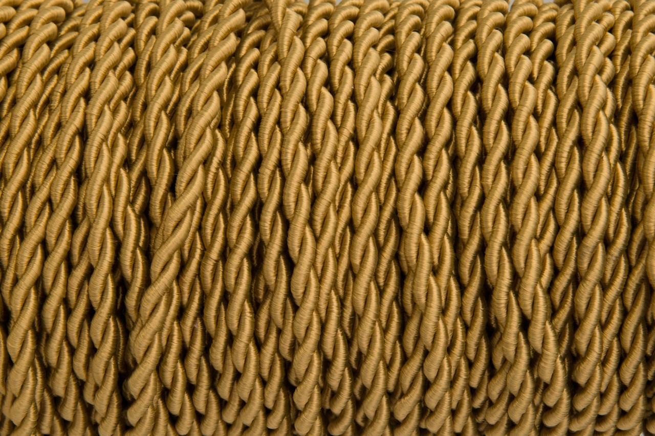 Oud goud gedraaid strijkijzersnoer - 2 aderig