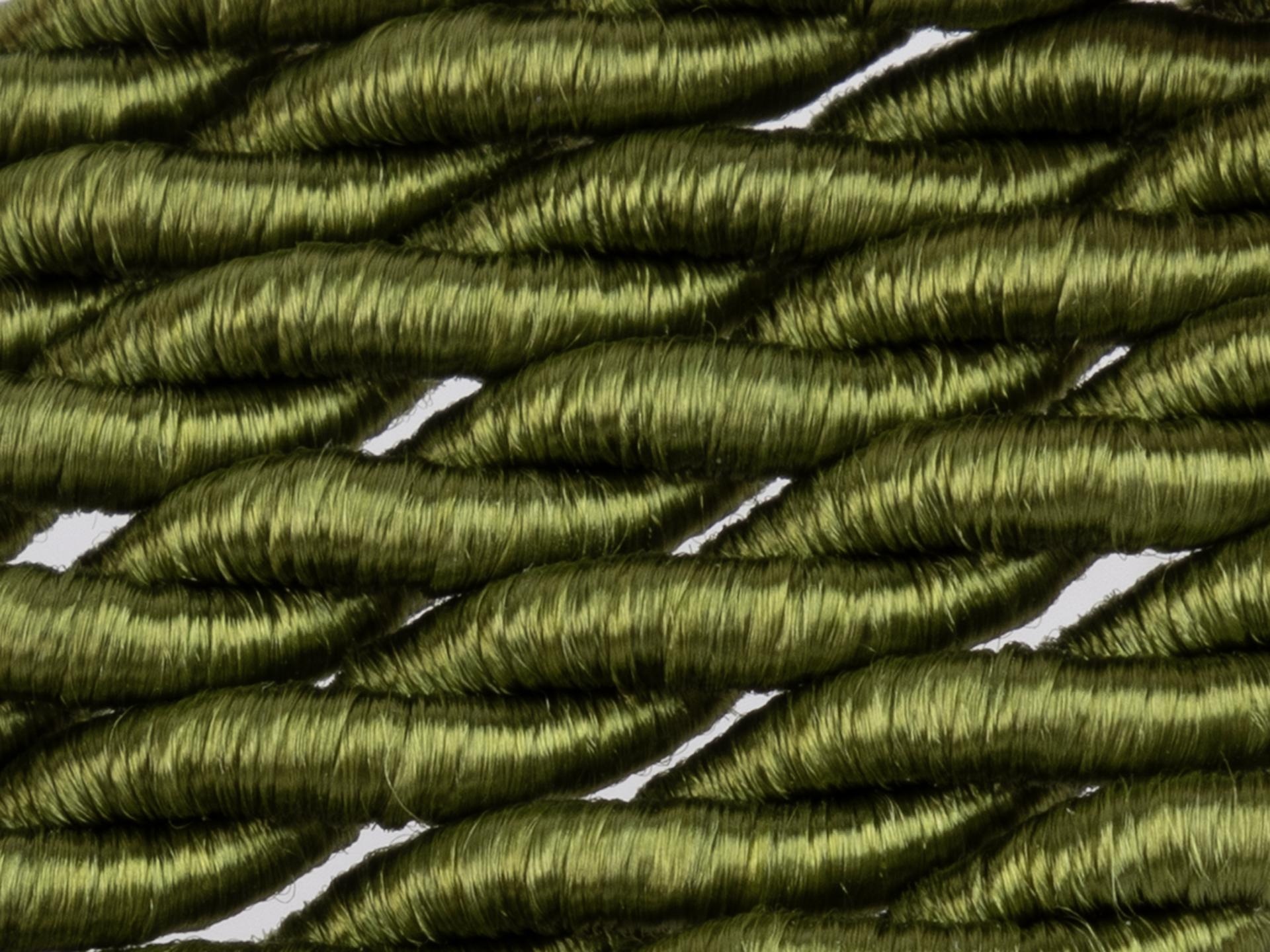 Oud groen gedraaid strijkijzersnoer - 2 aderig