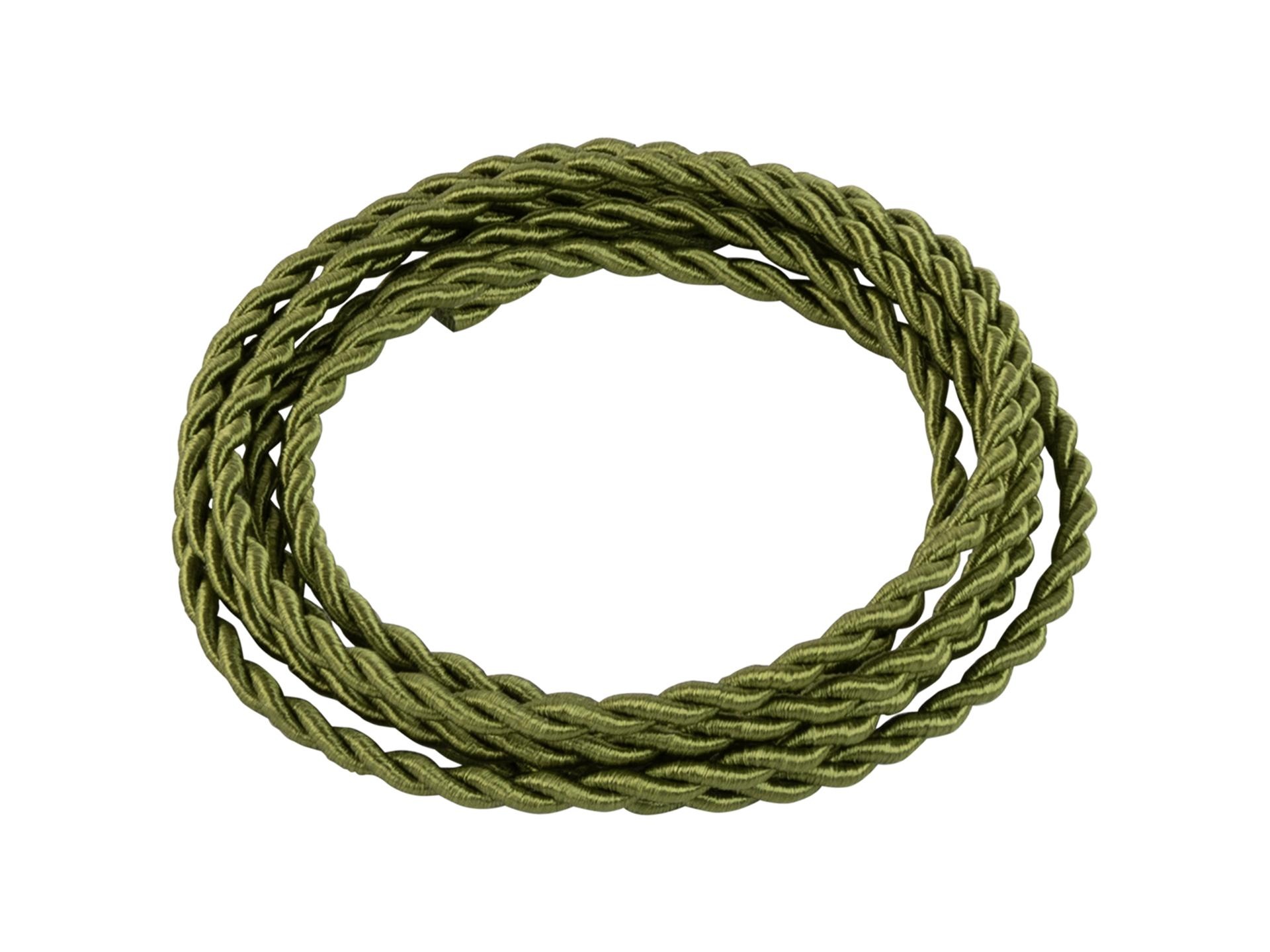 Oud groen gedraaid strijkijzersnoer - 2 aderig