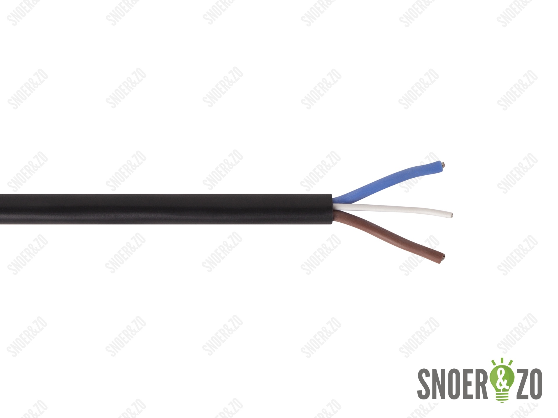 Pendelsnoer met staaldraad zwart 2x0,75 mm²