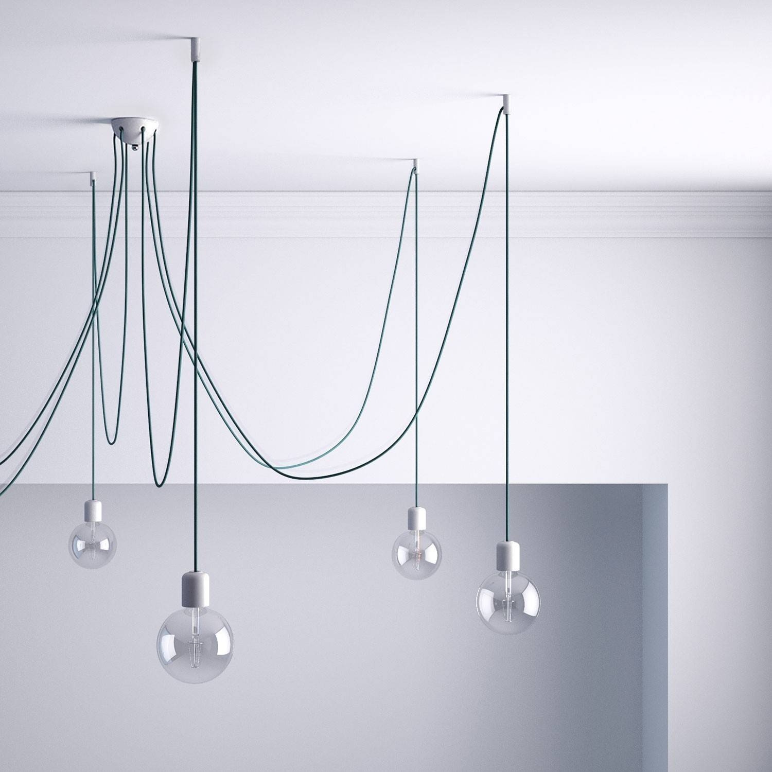 Plafond snoerbevestiging transparant met trekontlaster